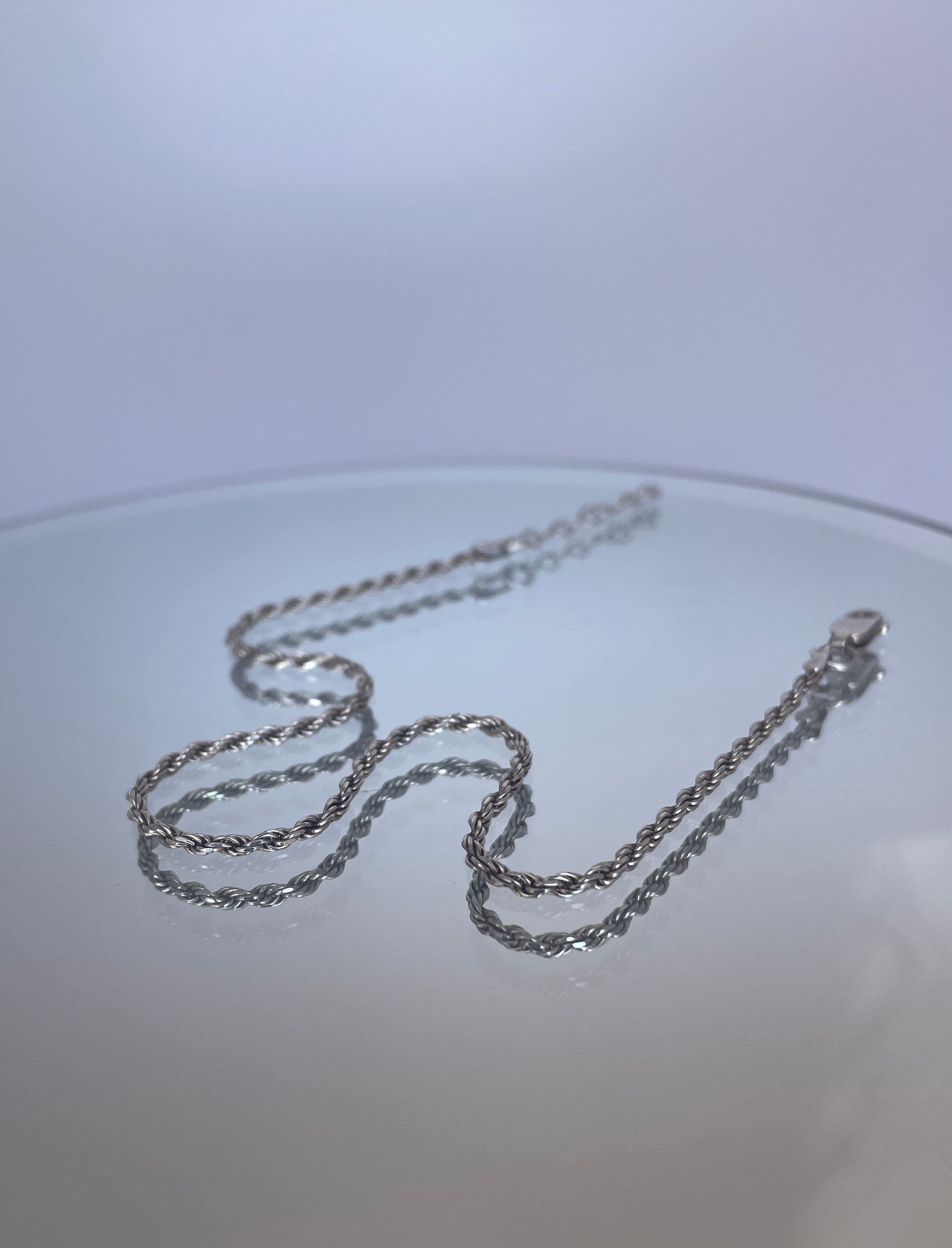 Vintage Sterling Silver Rope Chain Anklet