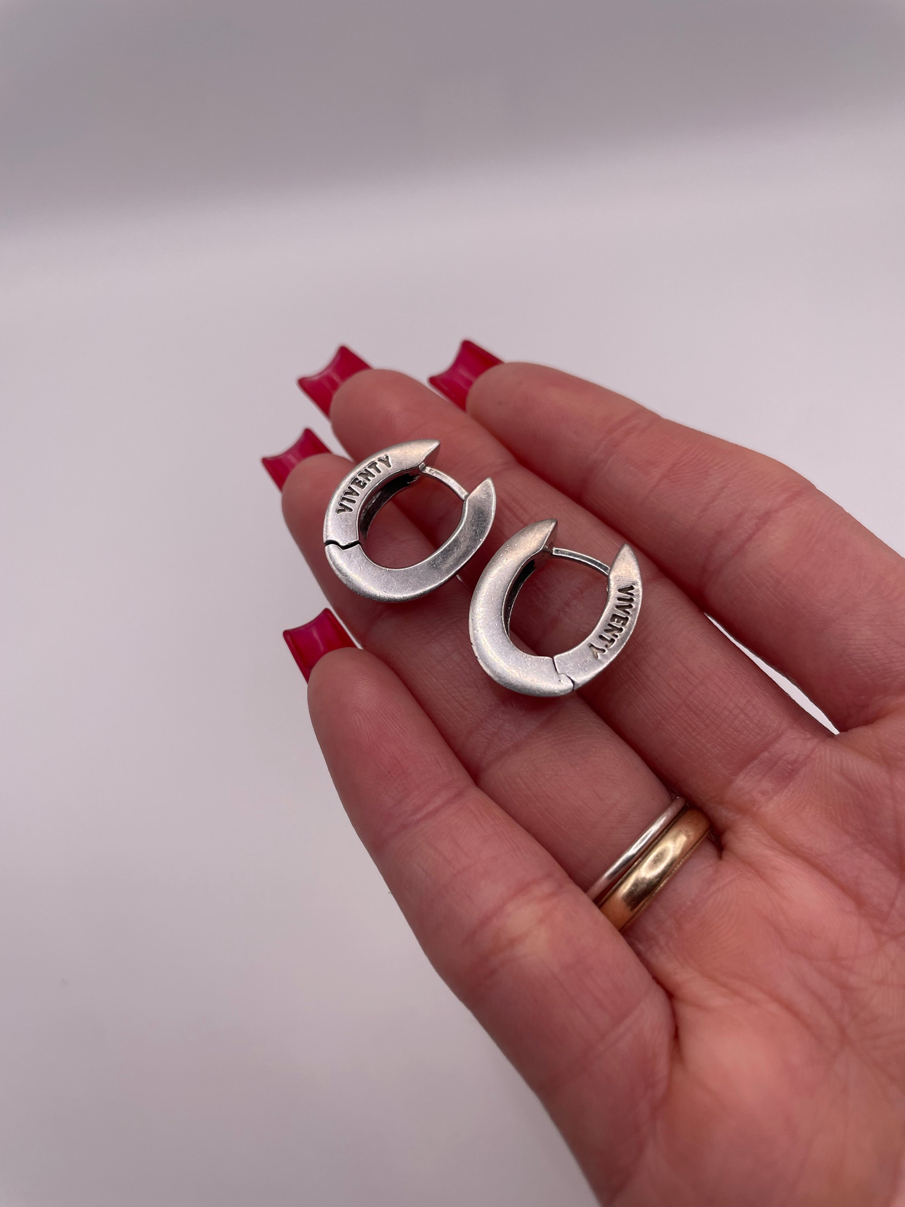 Sterling Silver Viventi Snap Hoop Earrings