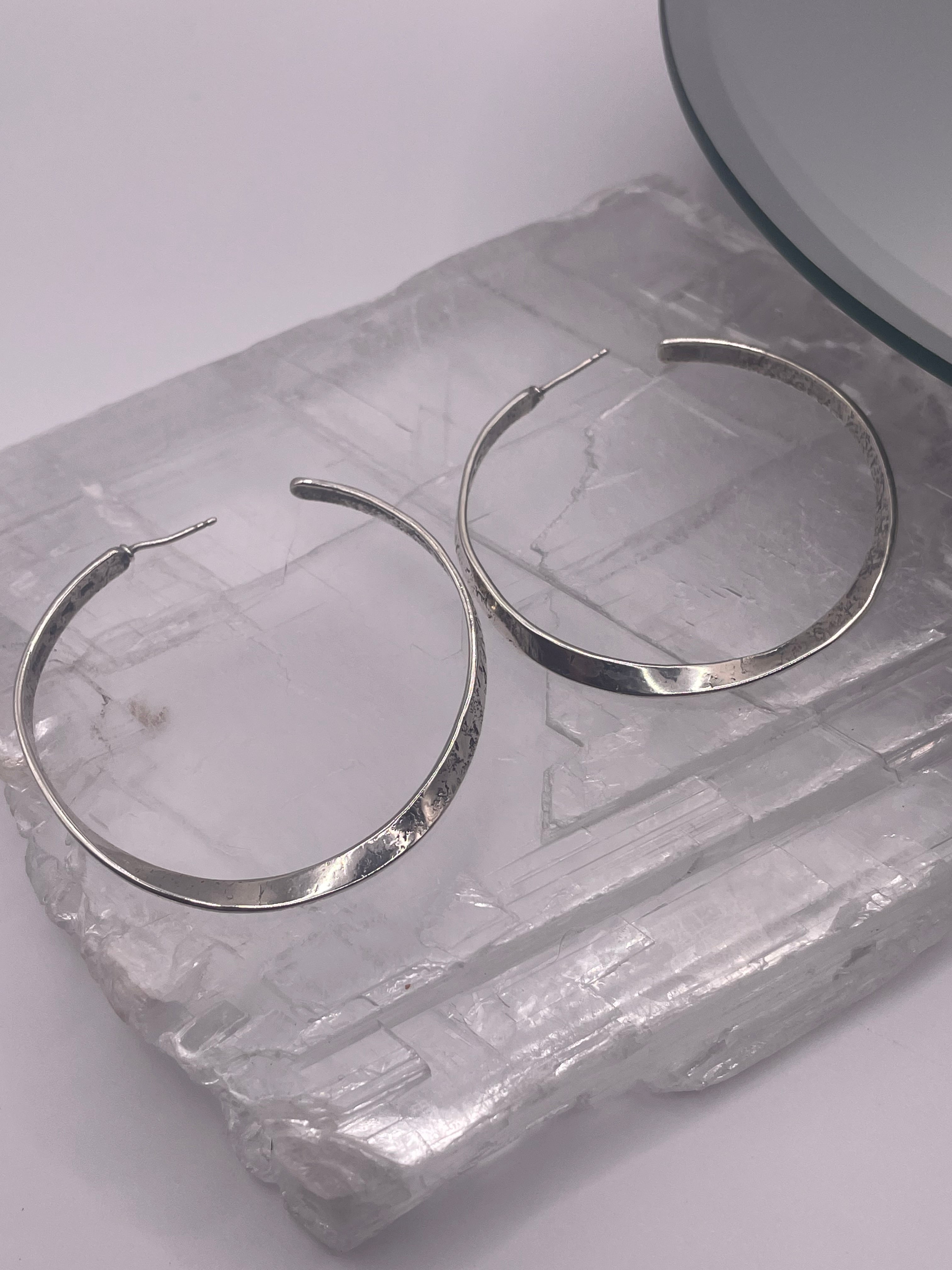 Sterling Silver Twisted Textured Hoop Earrings