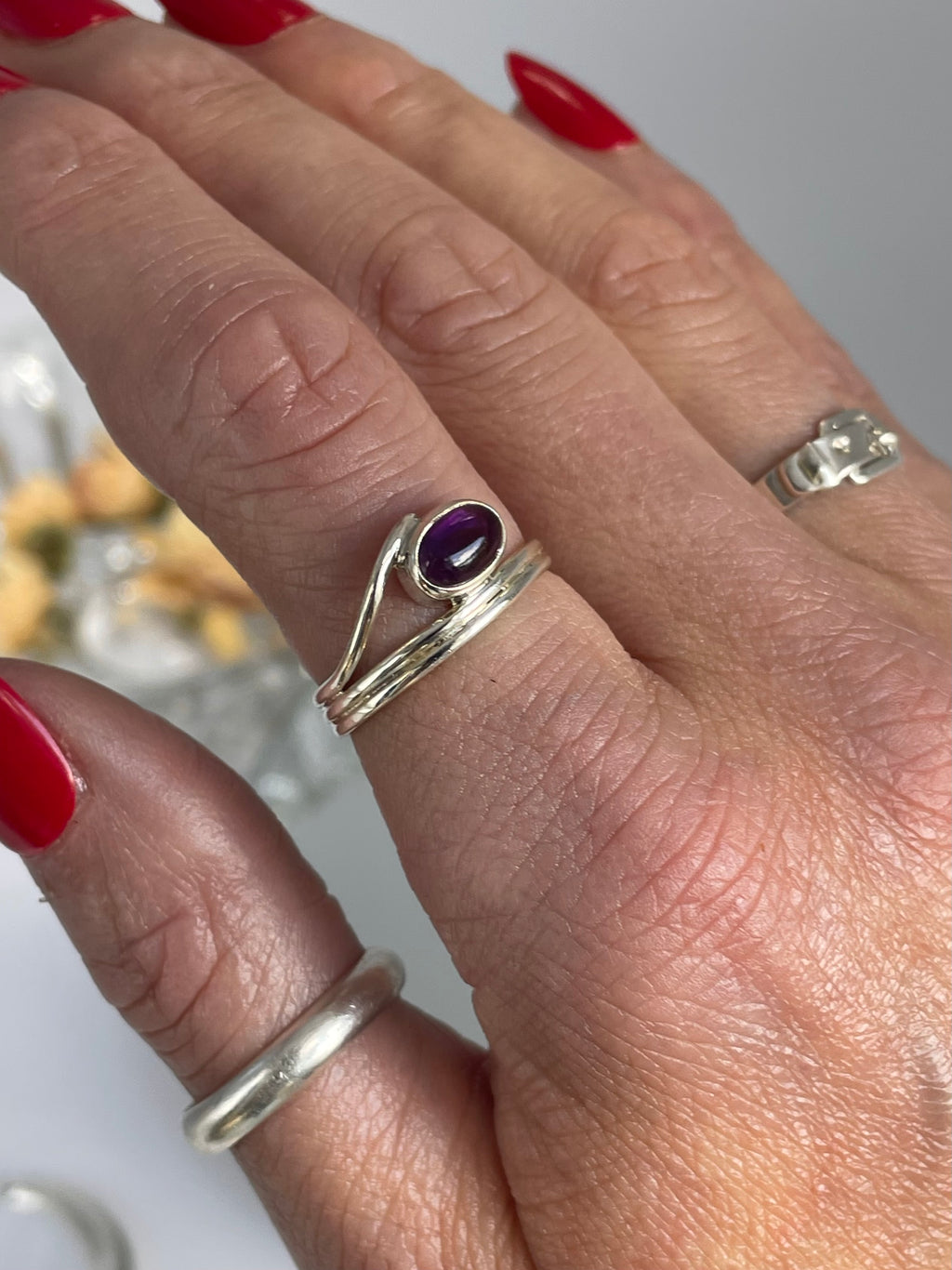 Eye of Horus Amethyst Ring