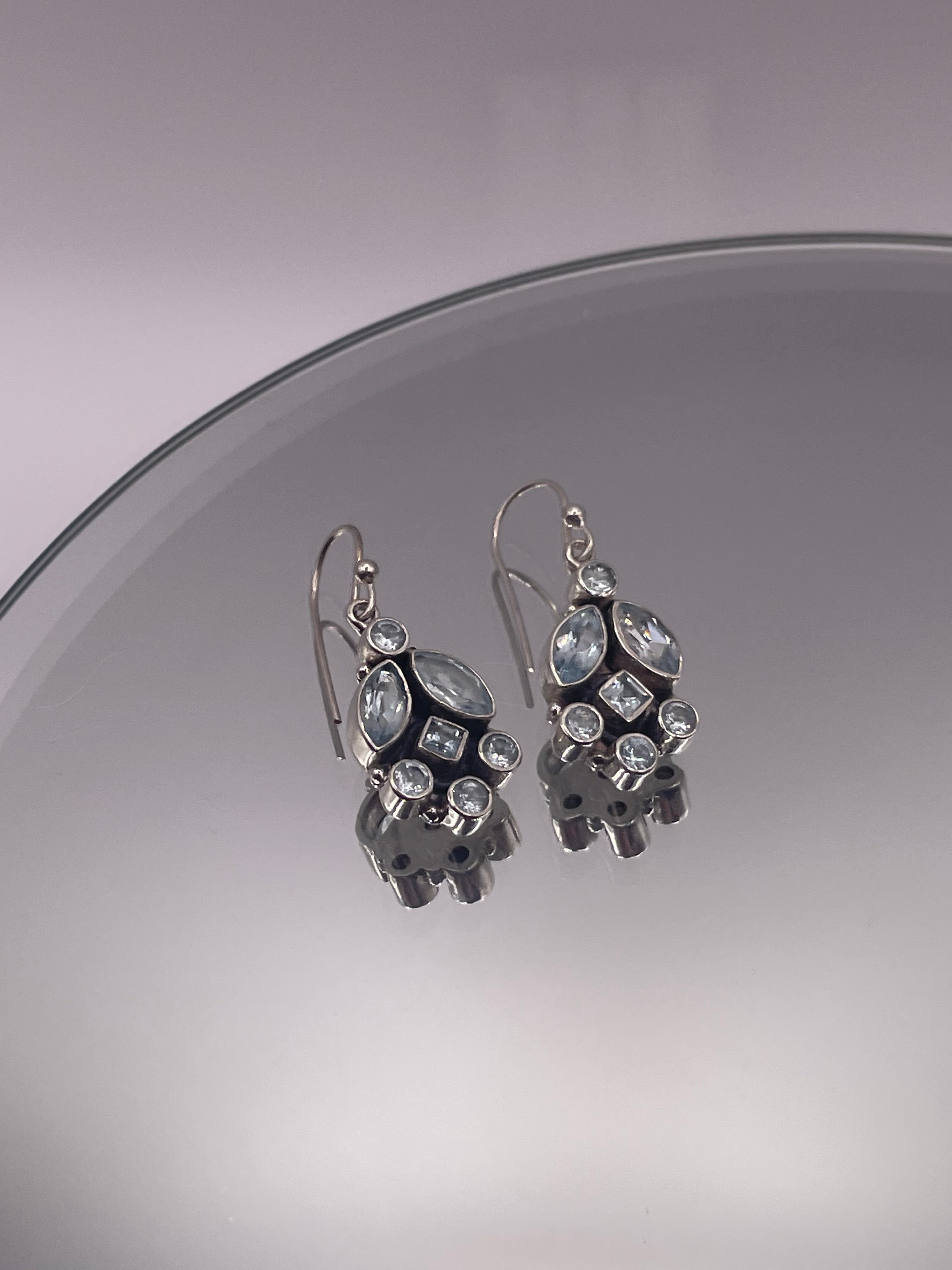 Topaz Cluster Drop Earrings