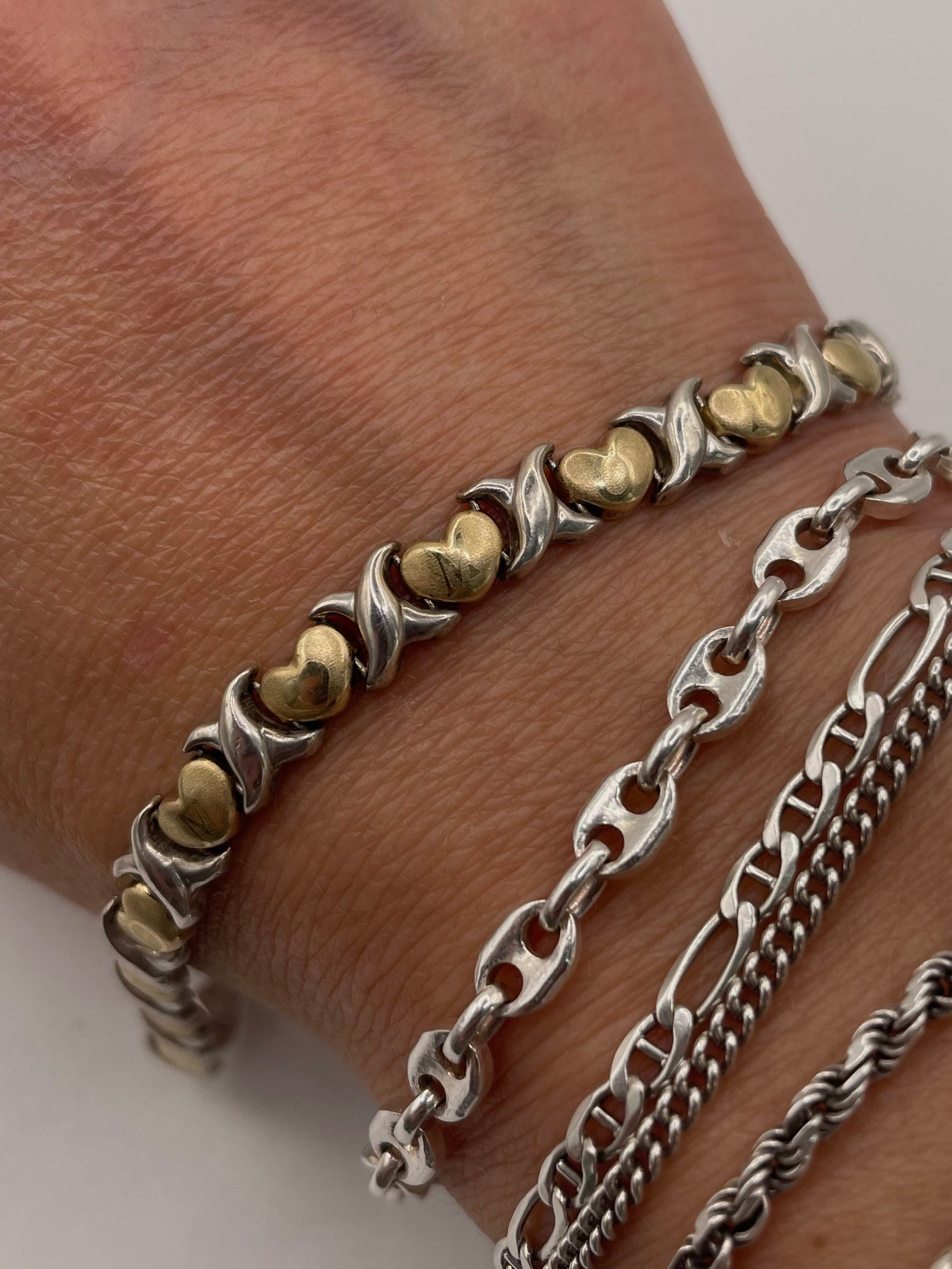 Silver & Gold XOXO MOM Bracelet