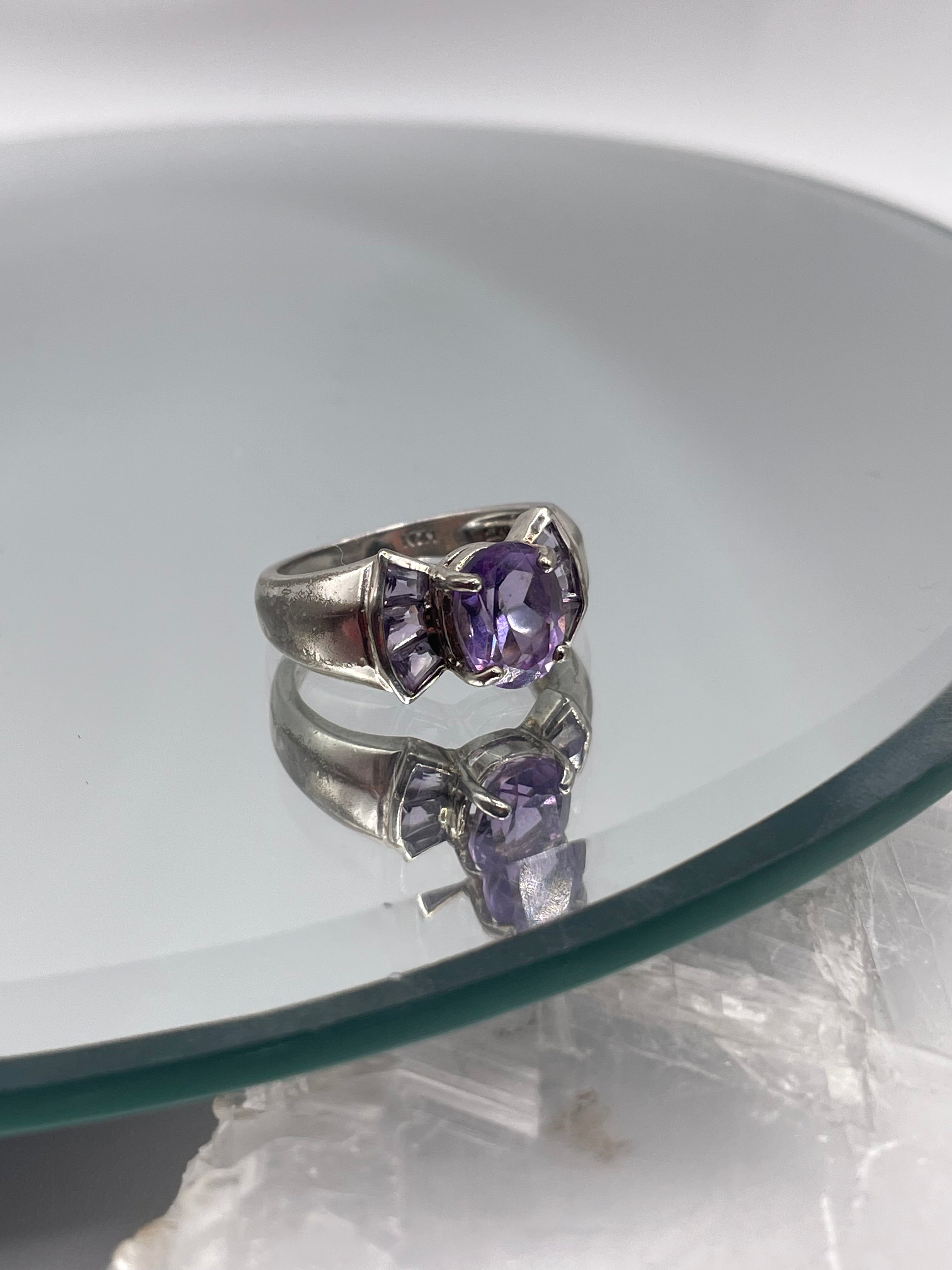 Sterling Silver Amethyst Statement Ring