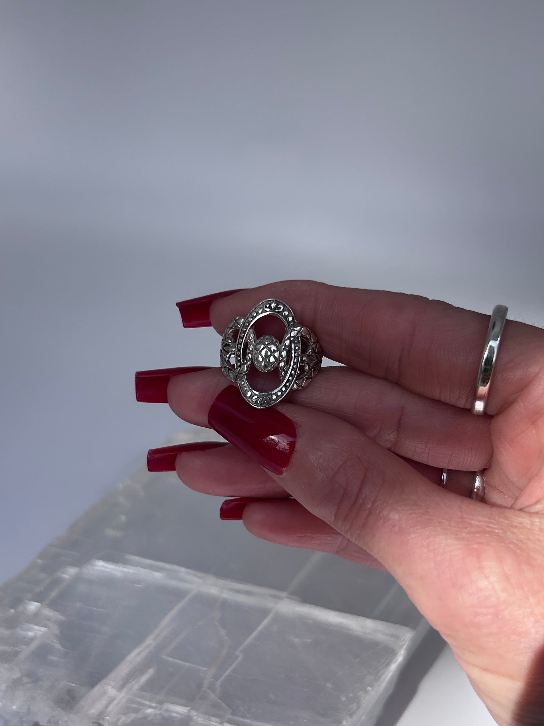 Sterling Silver Ornate + Abstract Statement Ring