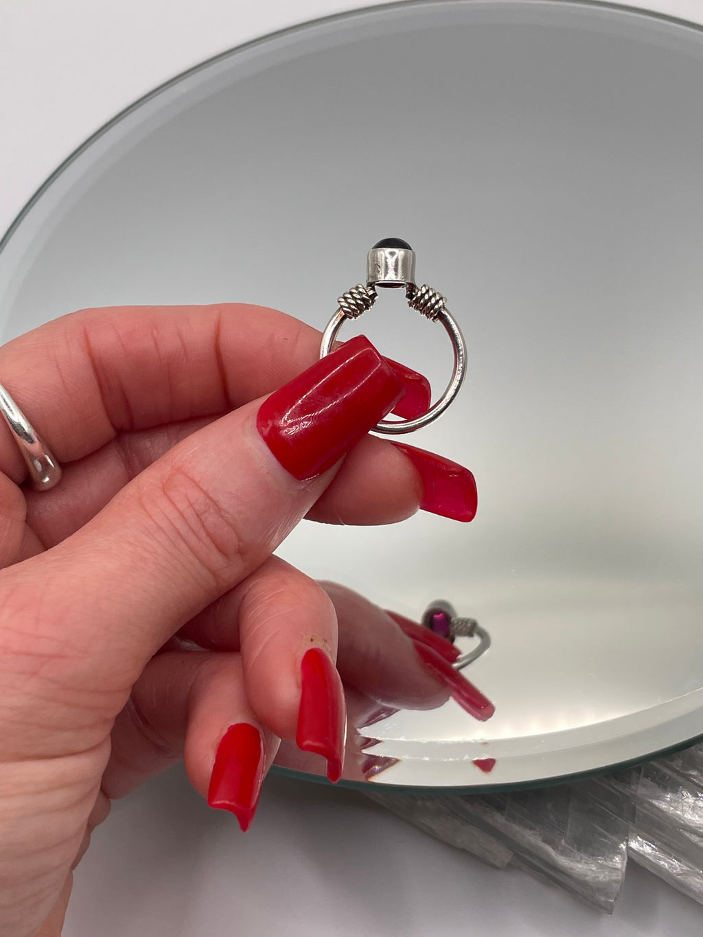 Sterling Silver Tourmaline Ring with Rope Detail