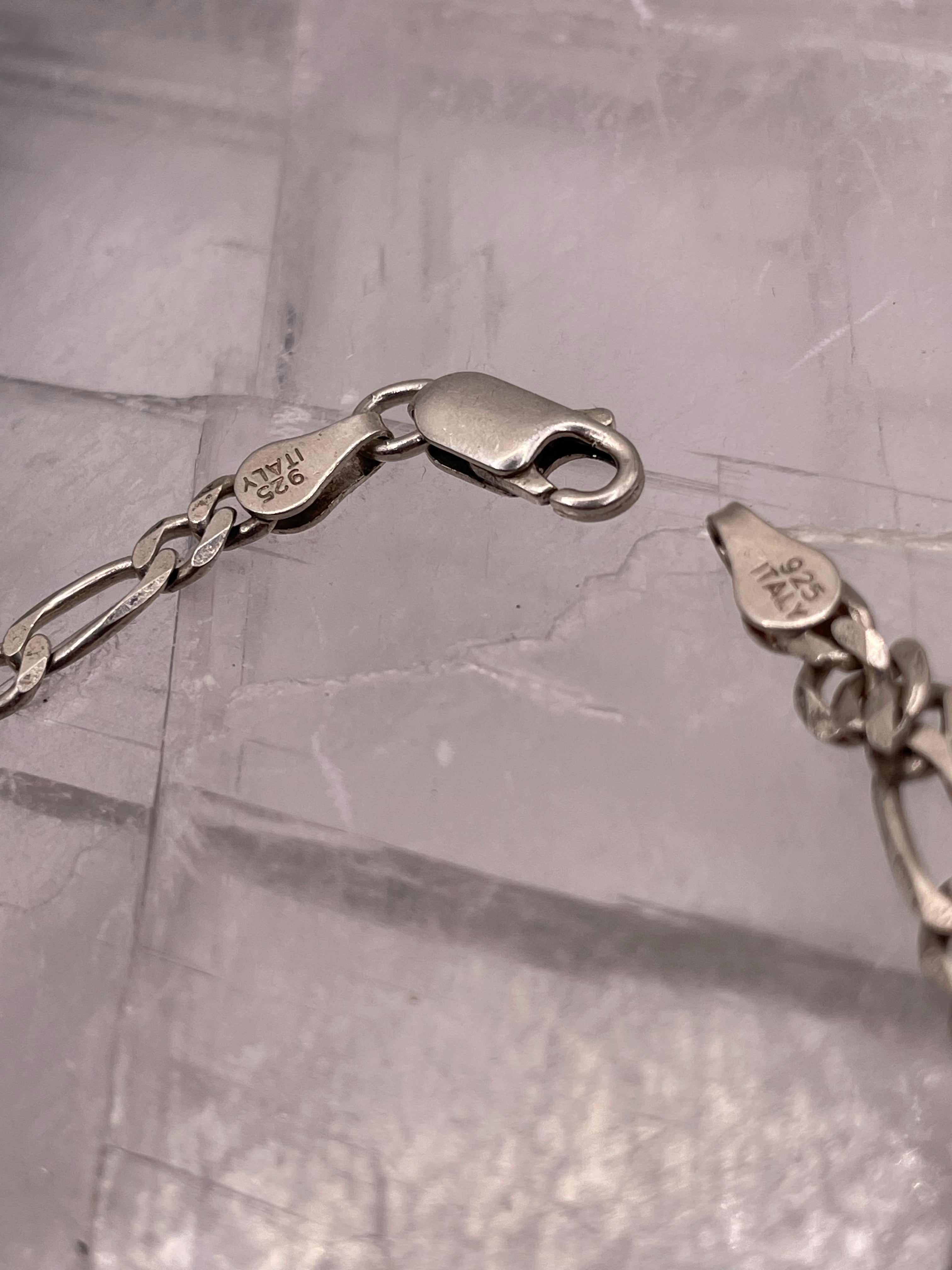 Italian Silver Figaro Classic Chain Bracelet