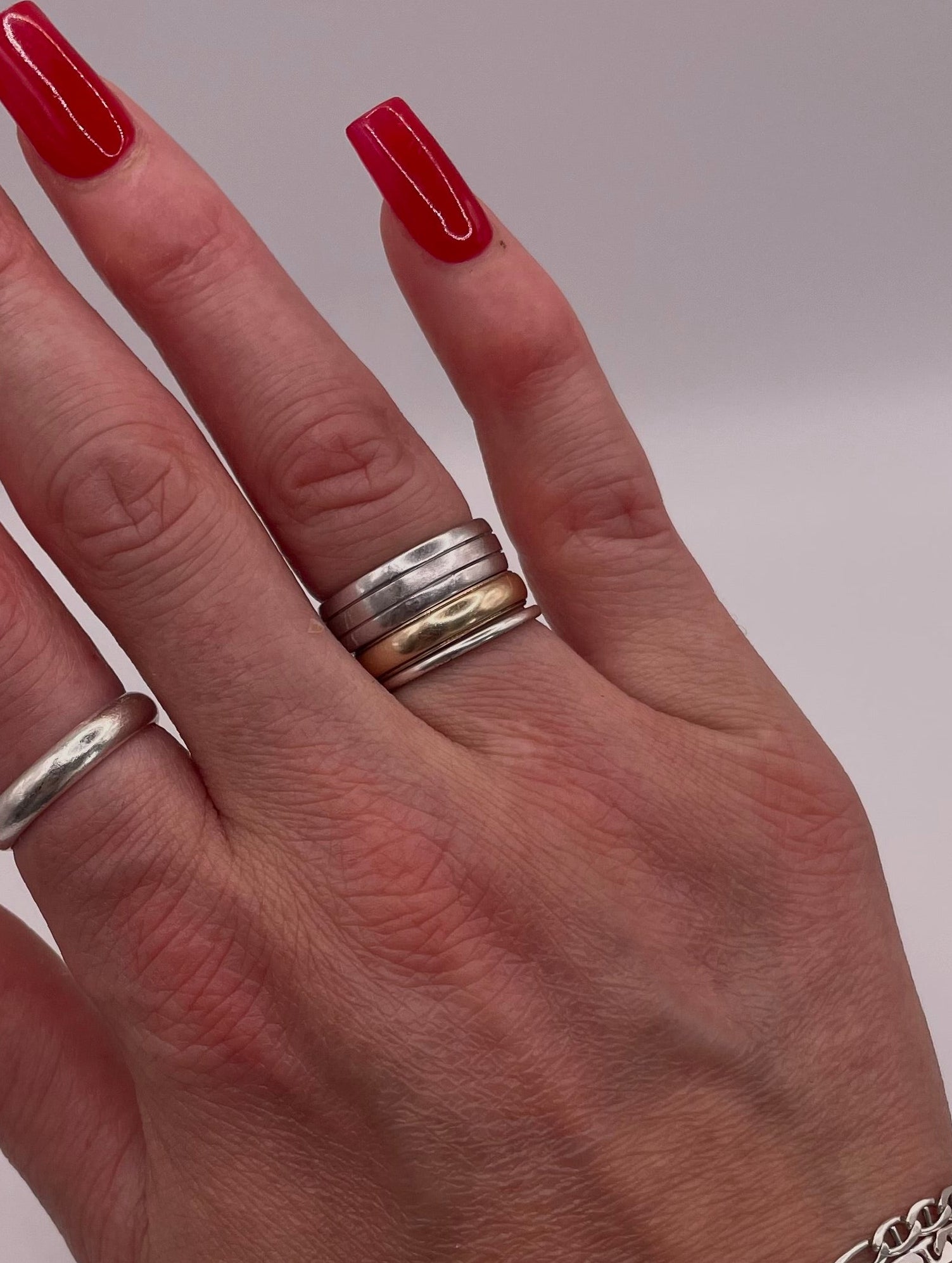 Sterling Silver Triple Band Minimal Stacking Ring