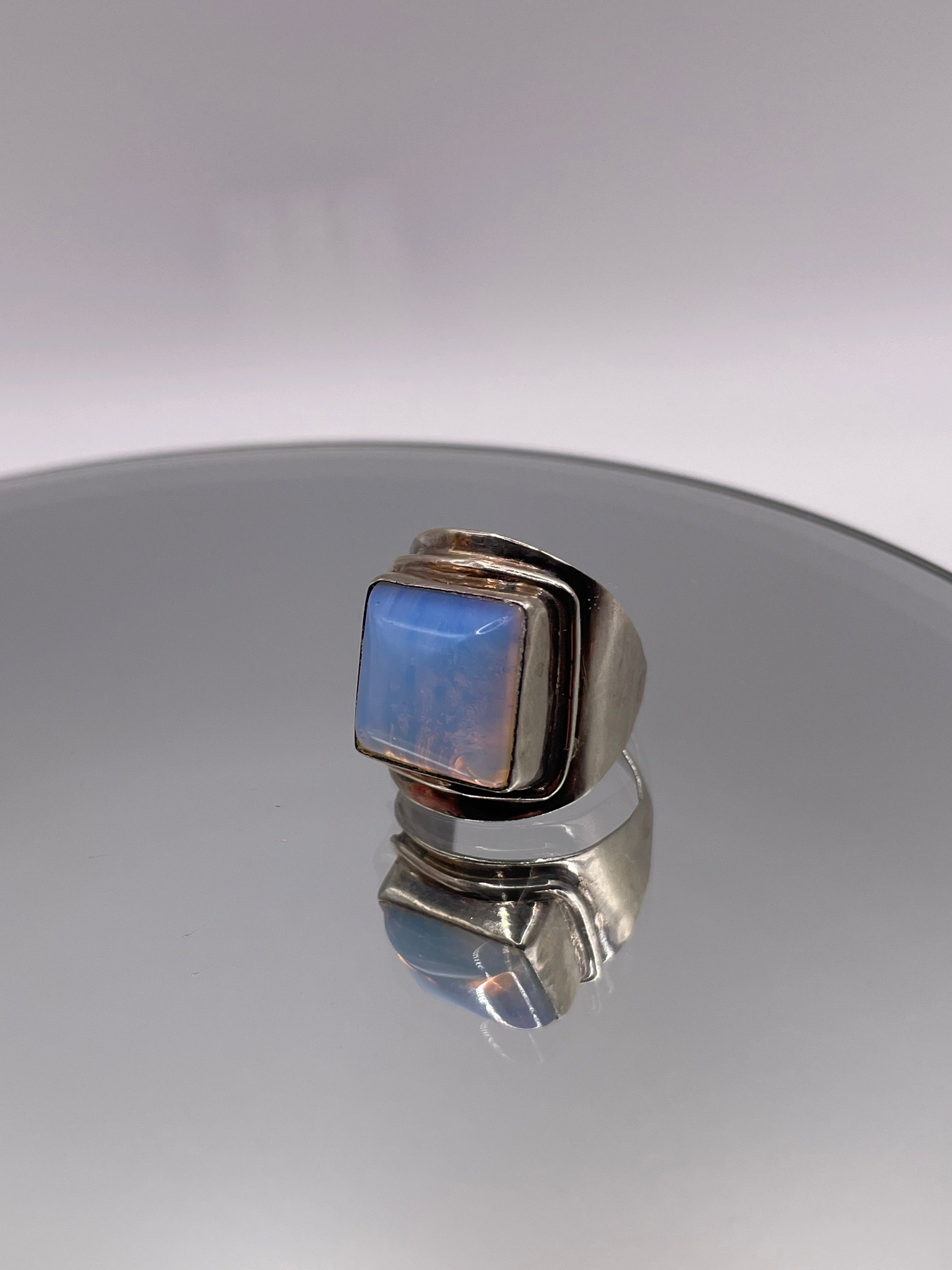 Sterling Silver Chunky Opalite Statement Ring