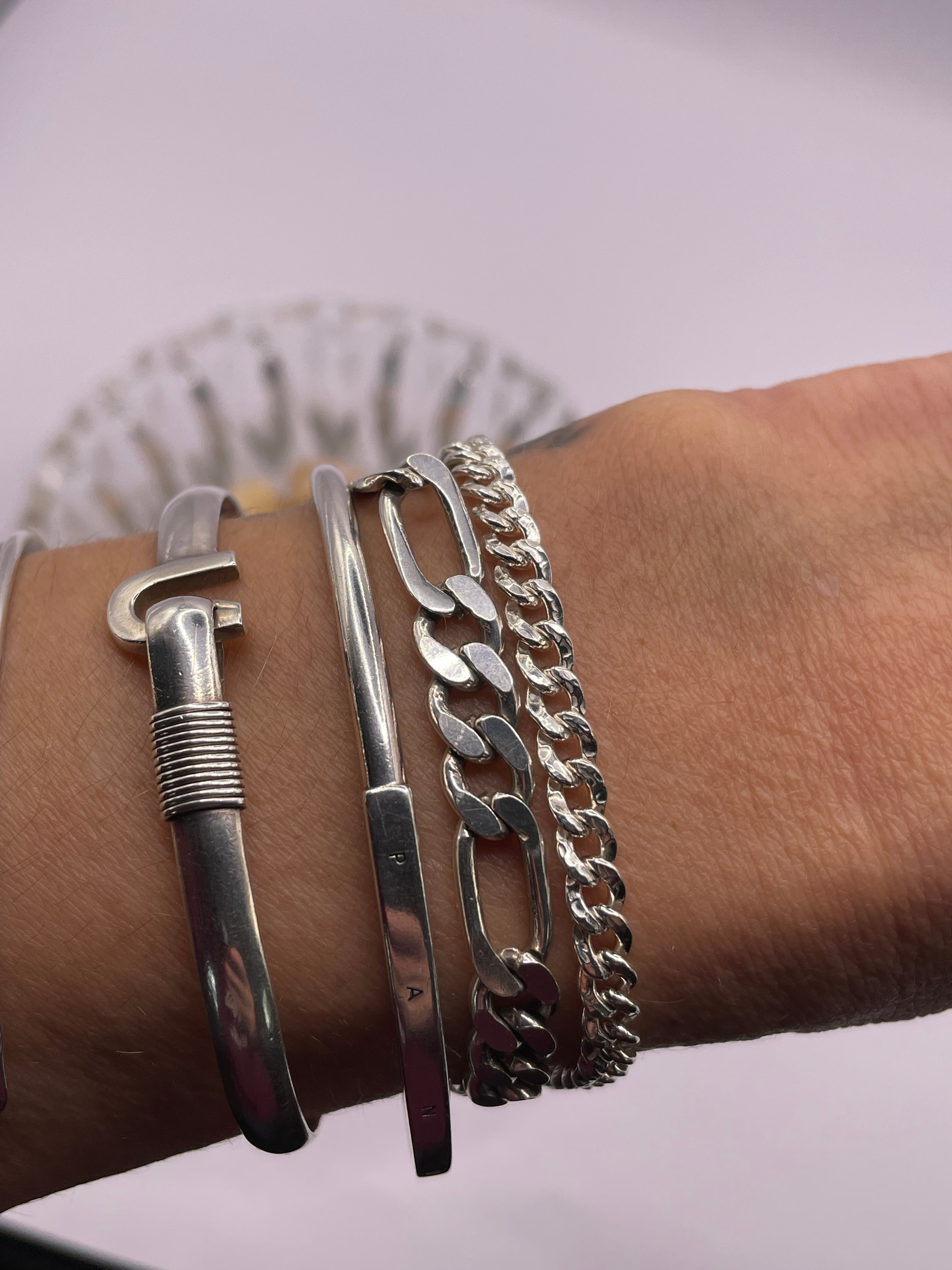 Classic Italian Silver Curb Chain Bracelet