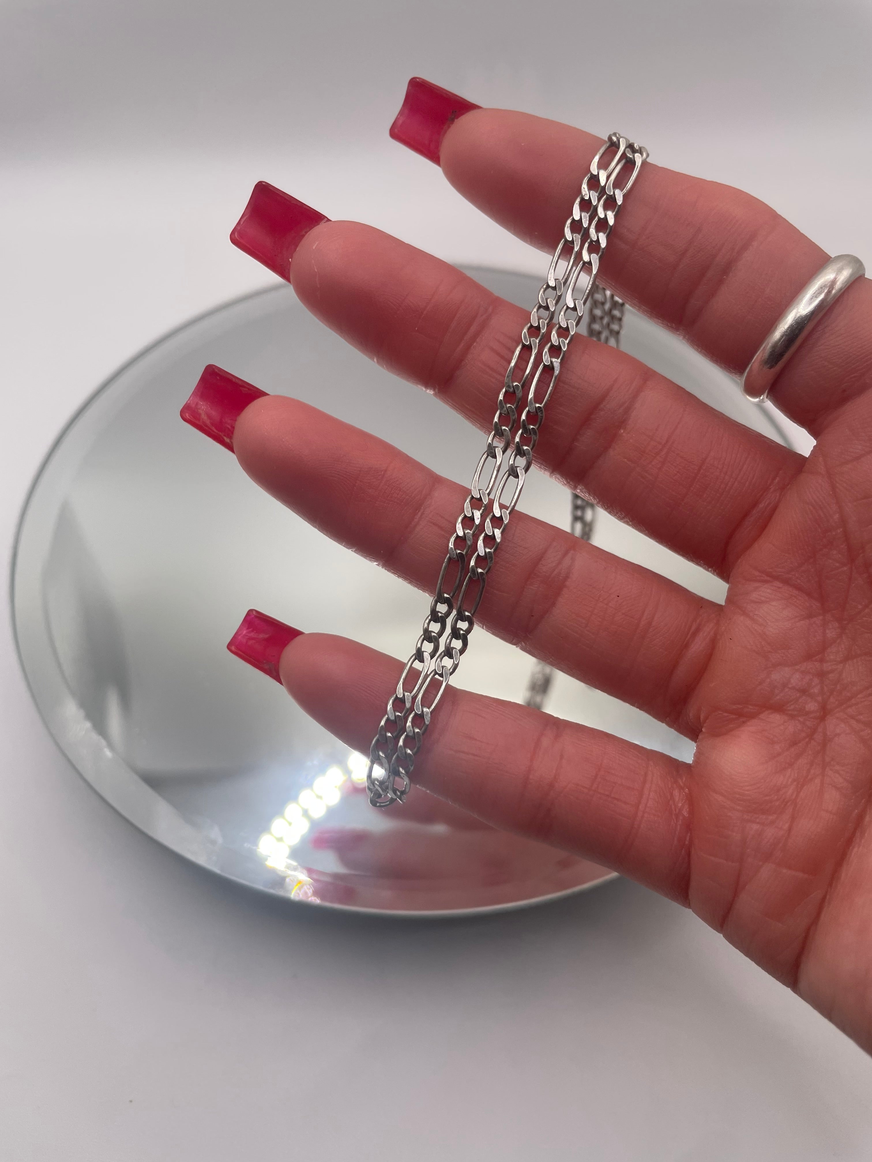 Sterling Silver Figaro Classic Chain Necklace