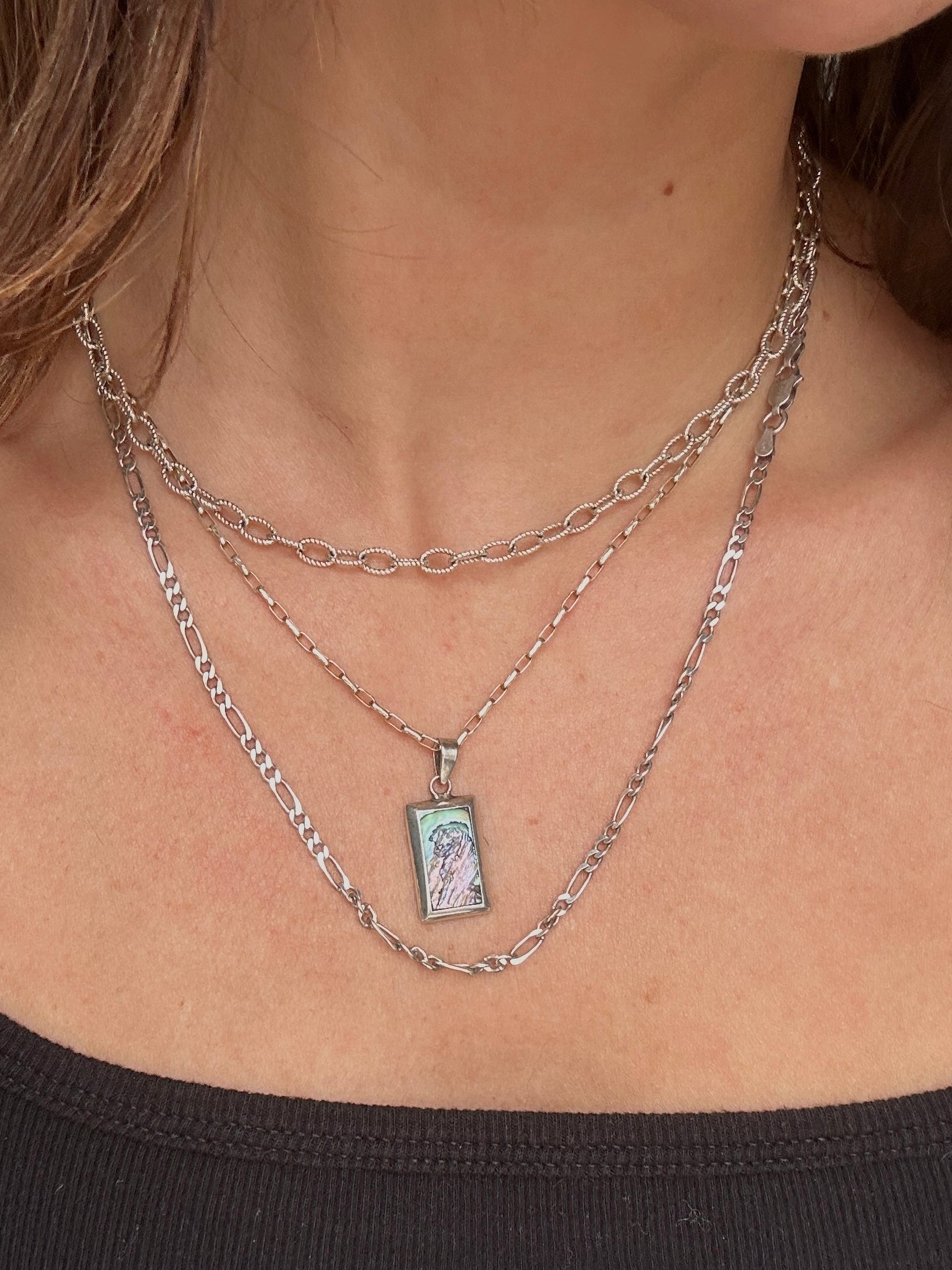 Sterling Silver Figaro Classic Chain Necklace