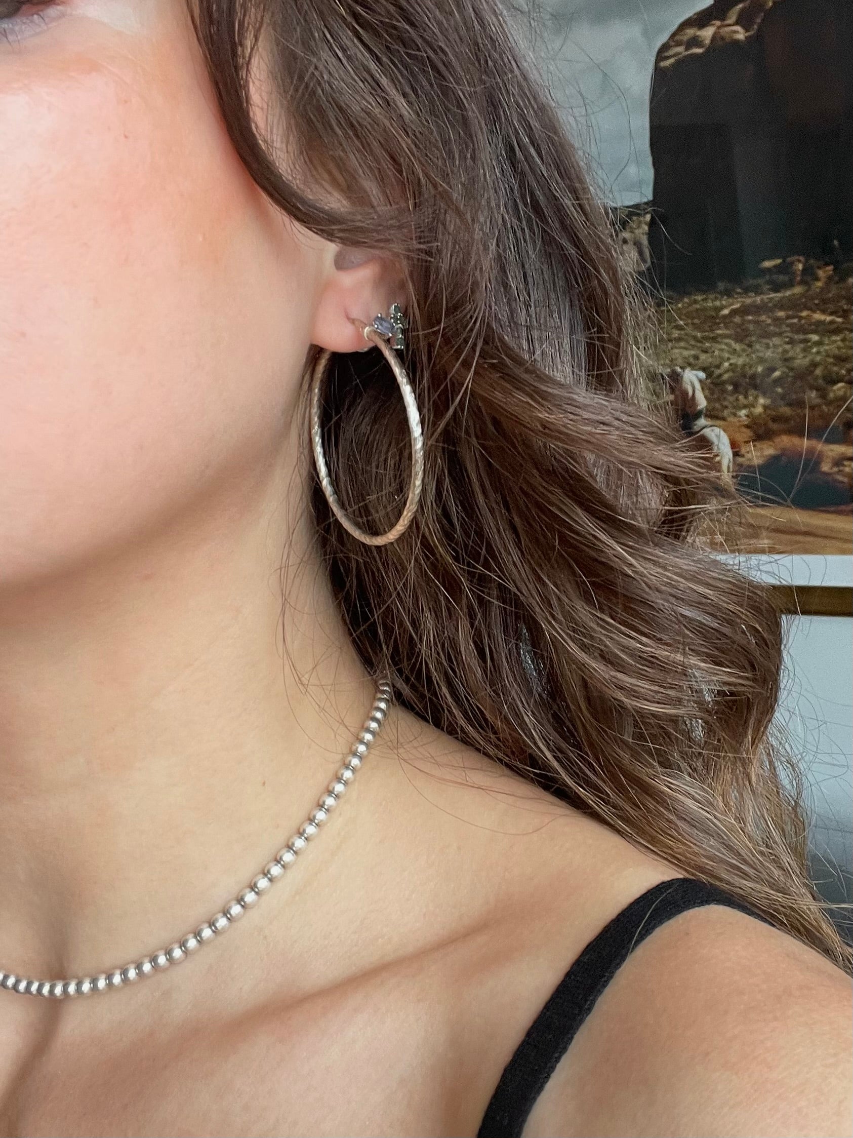 Sterling Silver Twisted Hoop Earrings