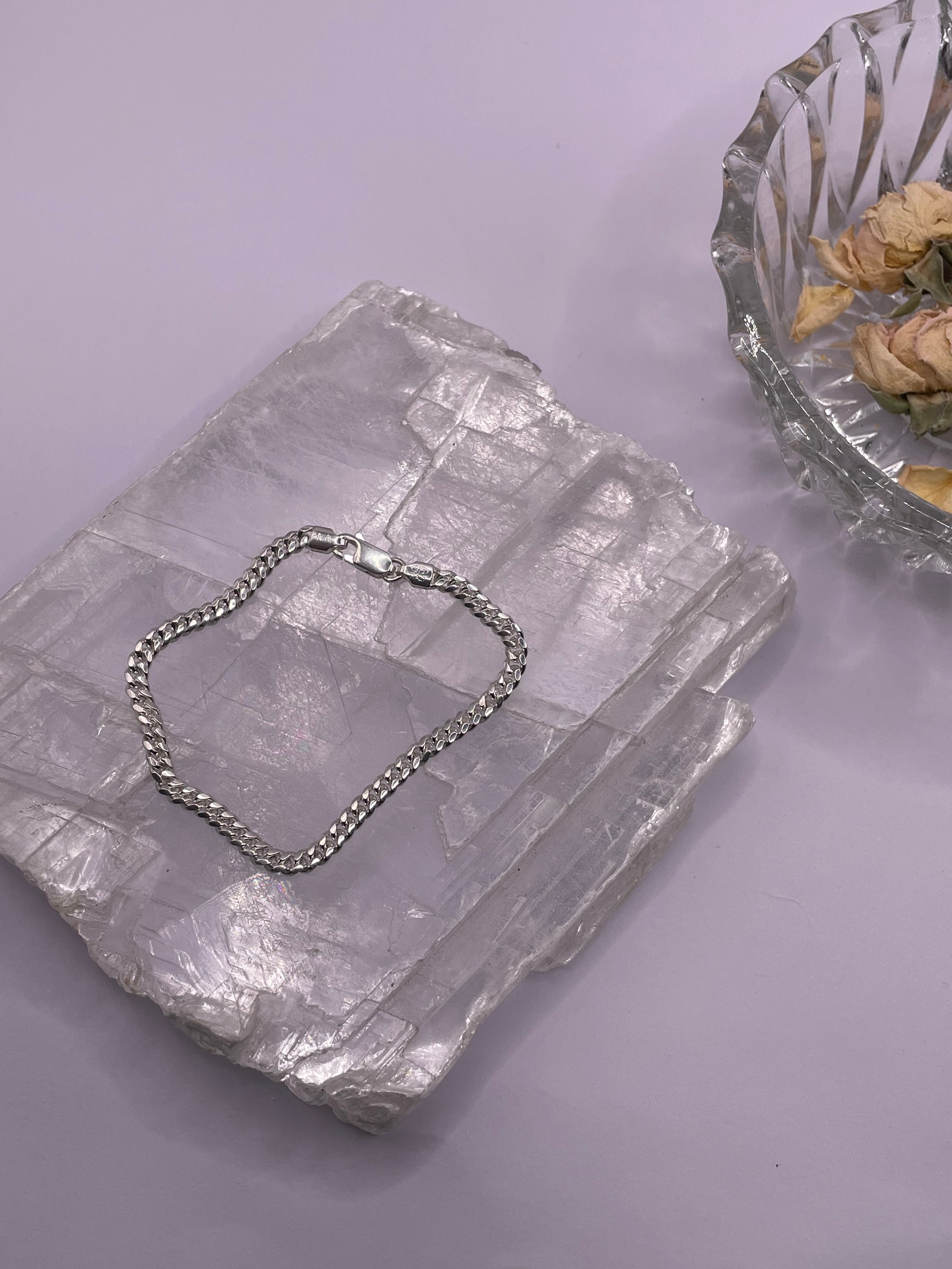 Italian Silver Curb Chain Bracelet