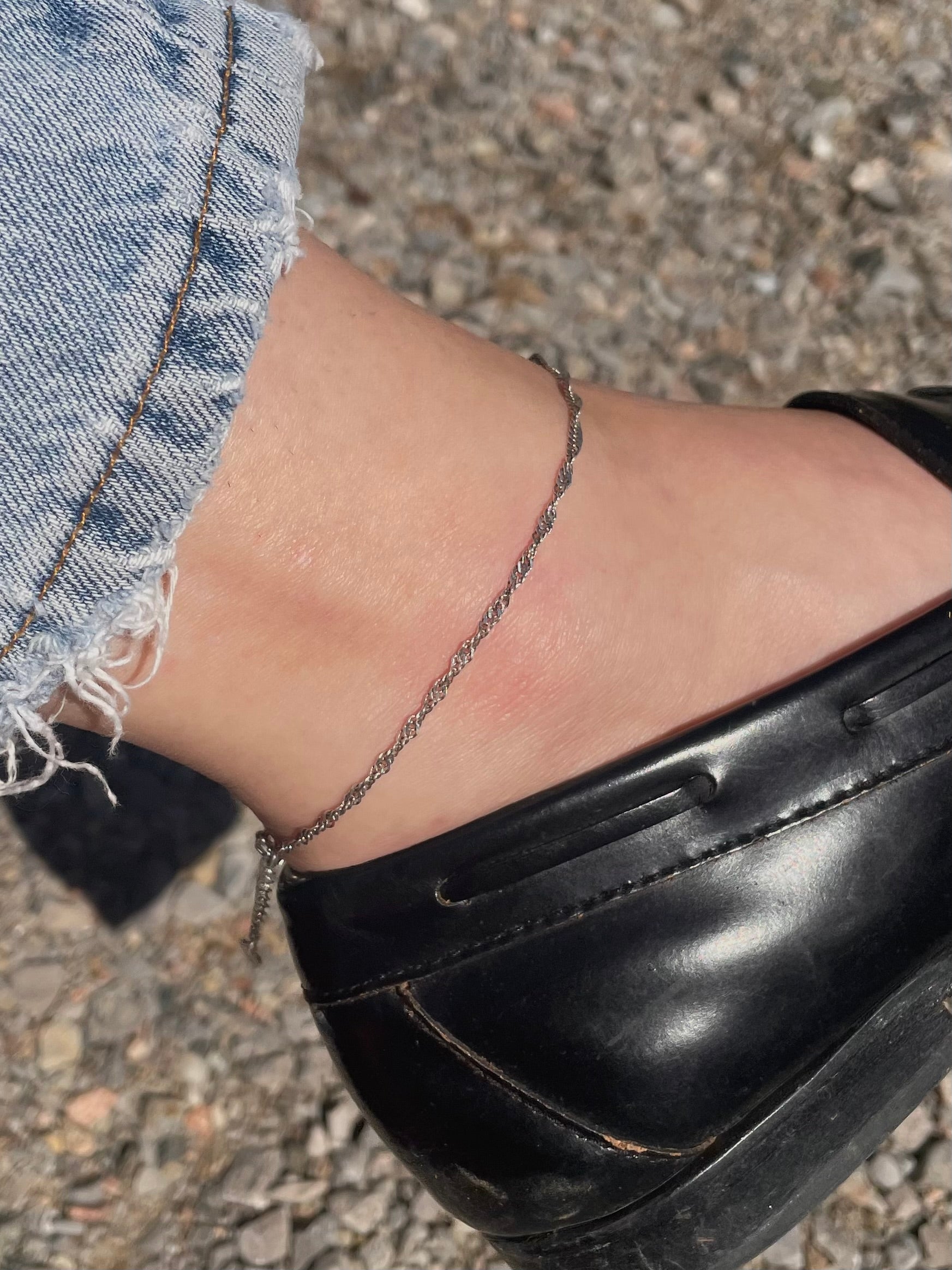 Large Twisted Chain Anklet