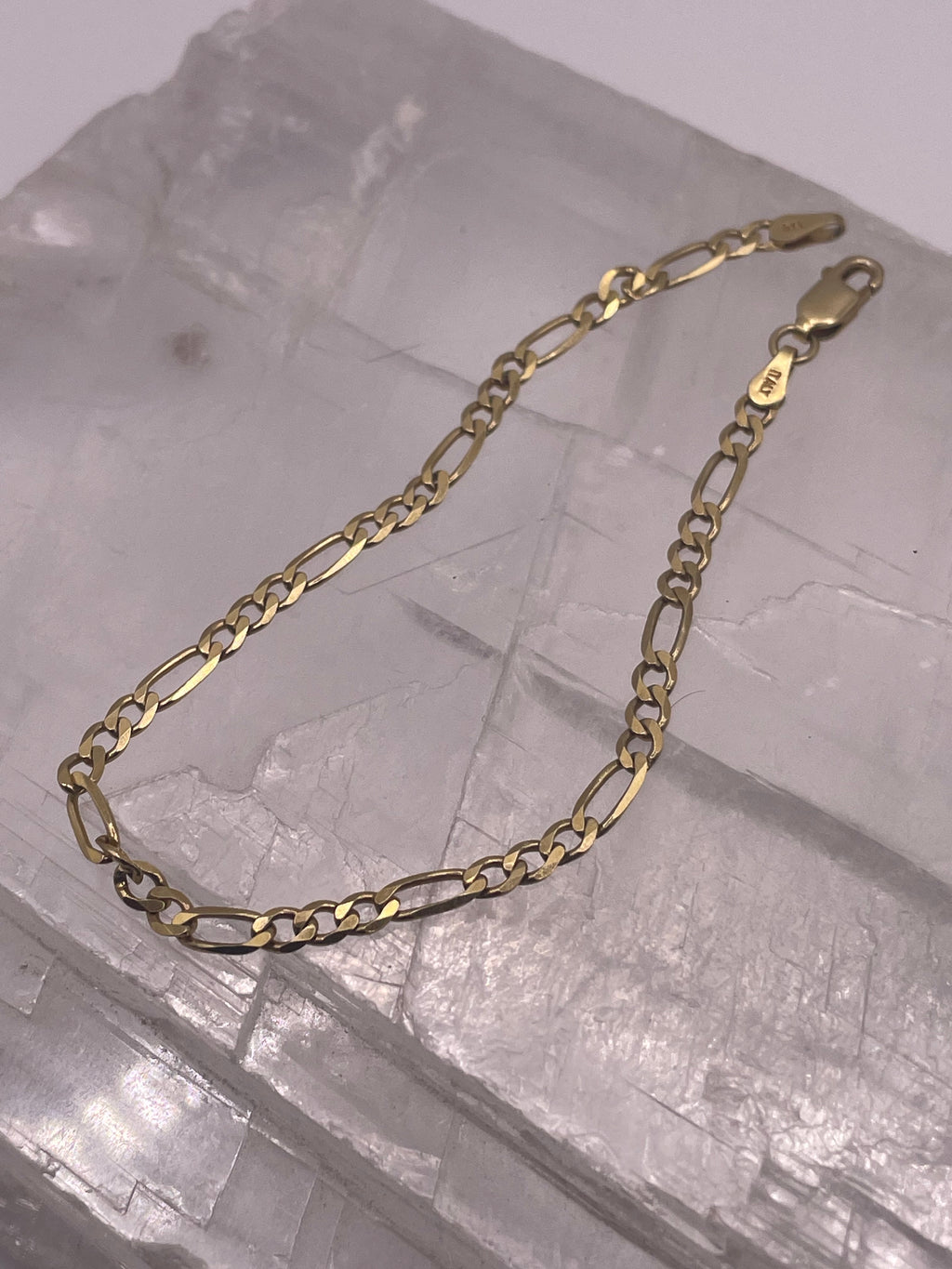 Gold Plated Sterling Silver Figaro Chain Bracelet