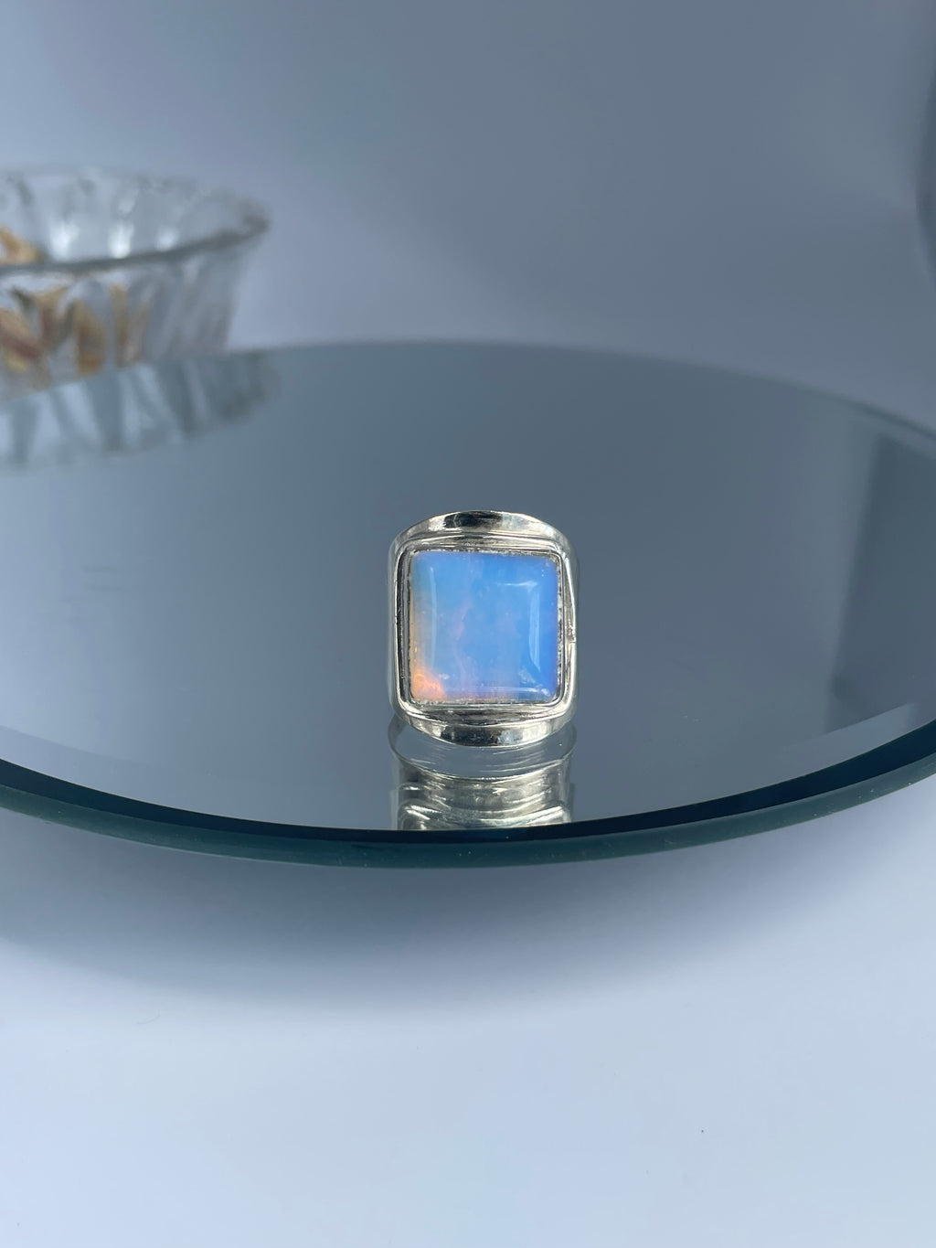 Sterling Silver Chunky Opalite Statement Ring