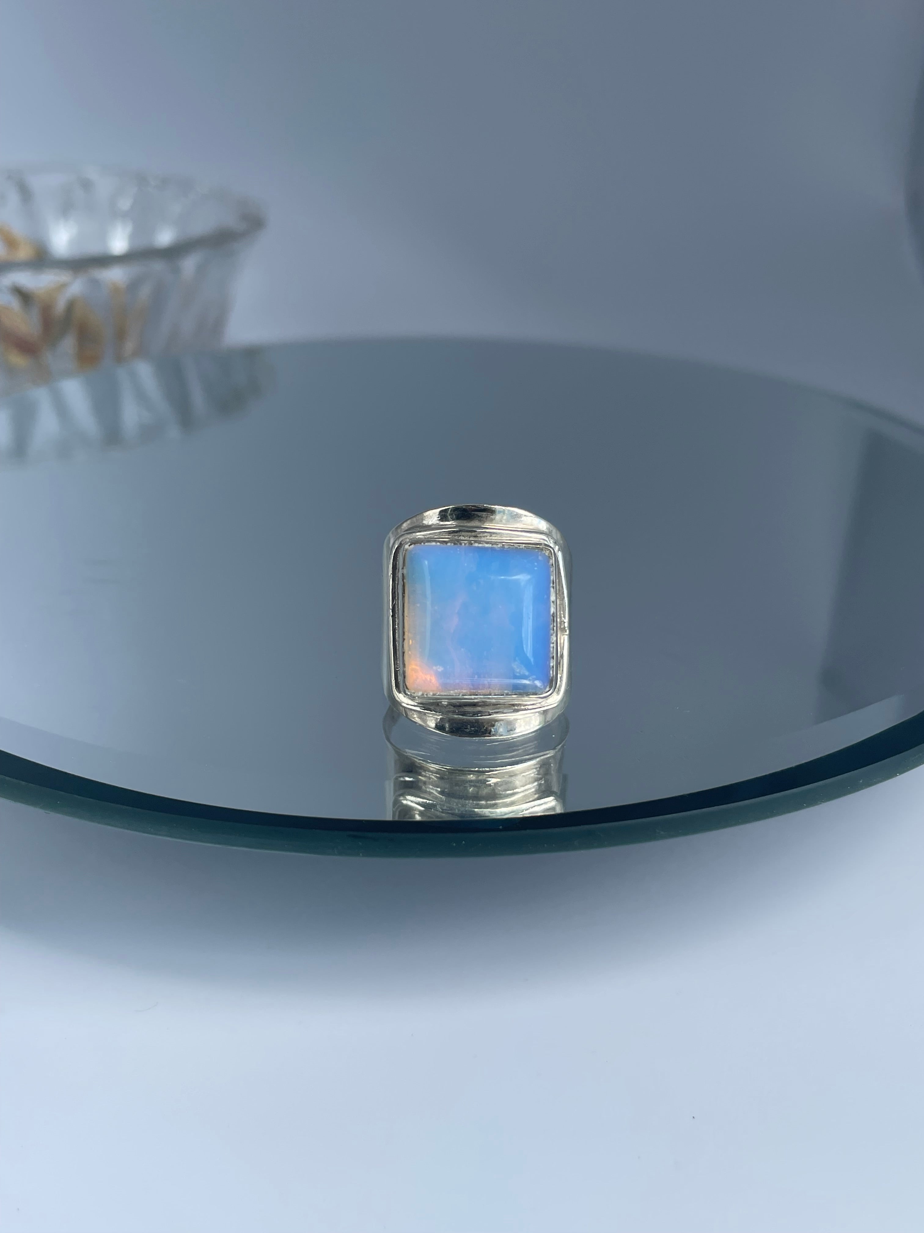 Sterling Silver Chunky Opalite Statement Ring