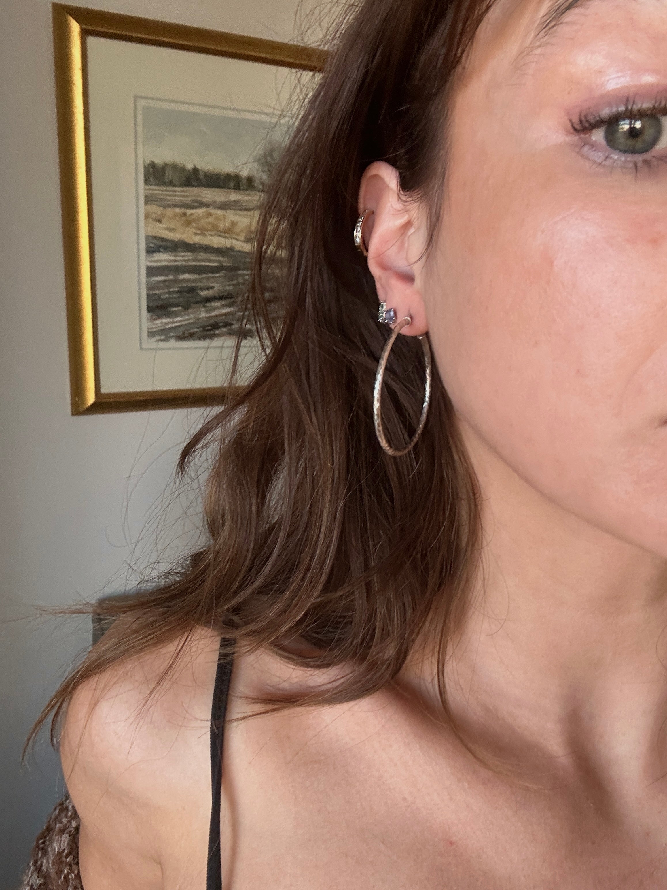 Sterling Silver Twisted Hoop Earrings