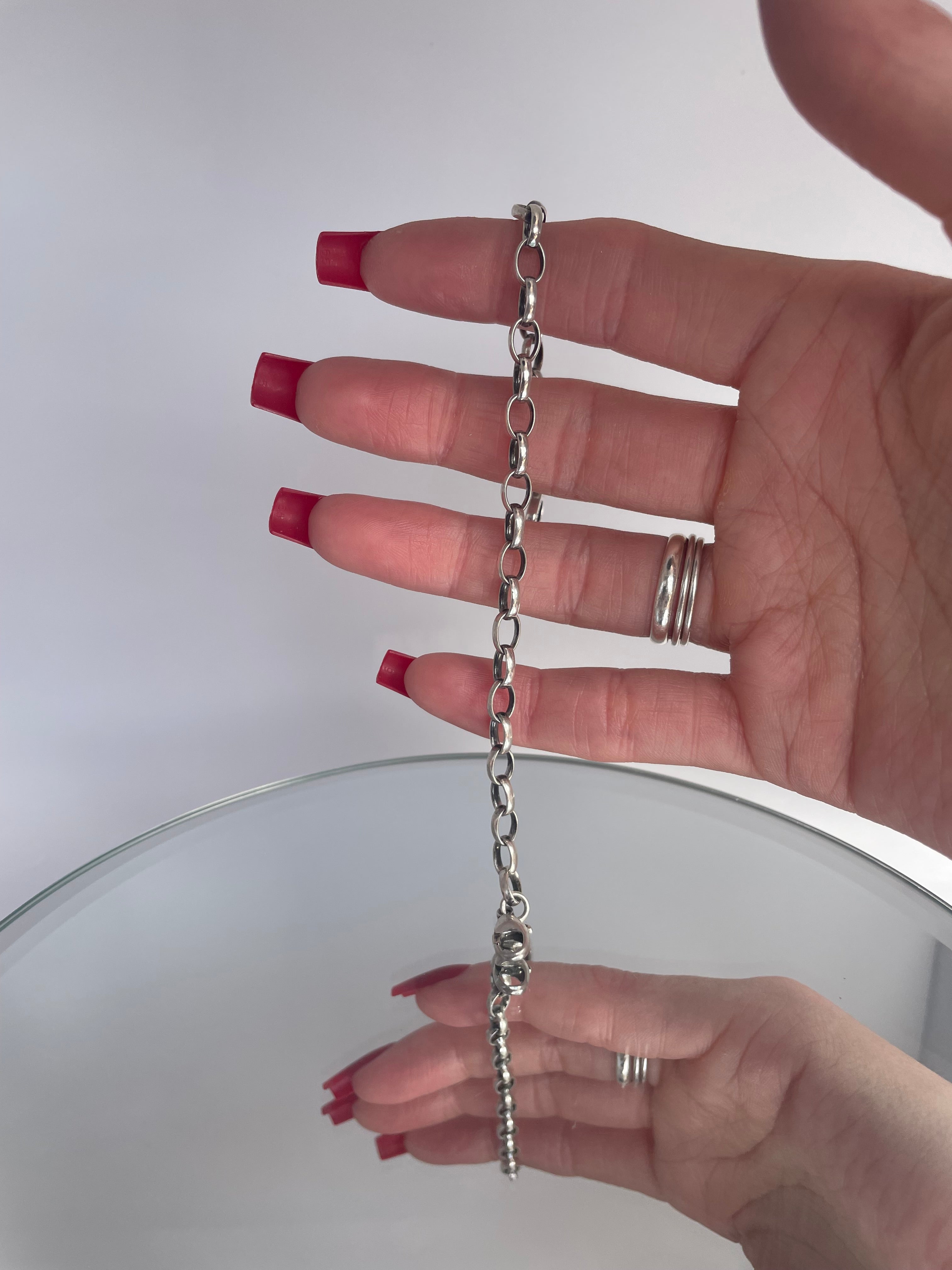 Vintage Sterling Silver Charm Link Bracelet