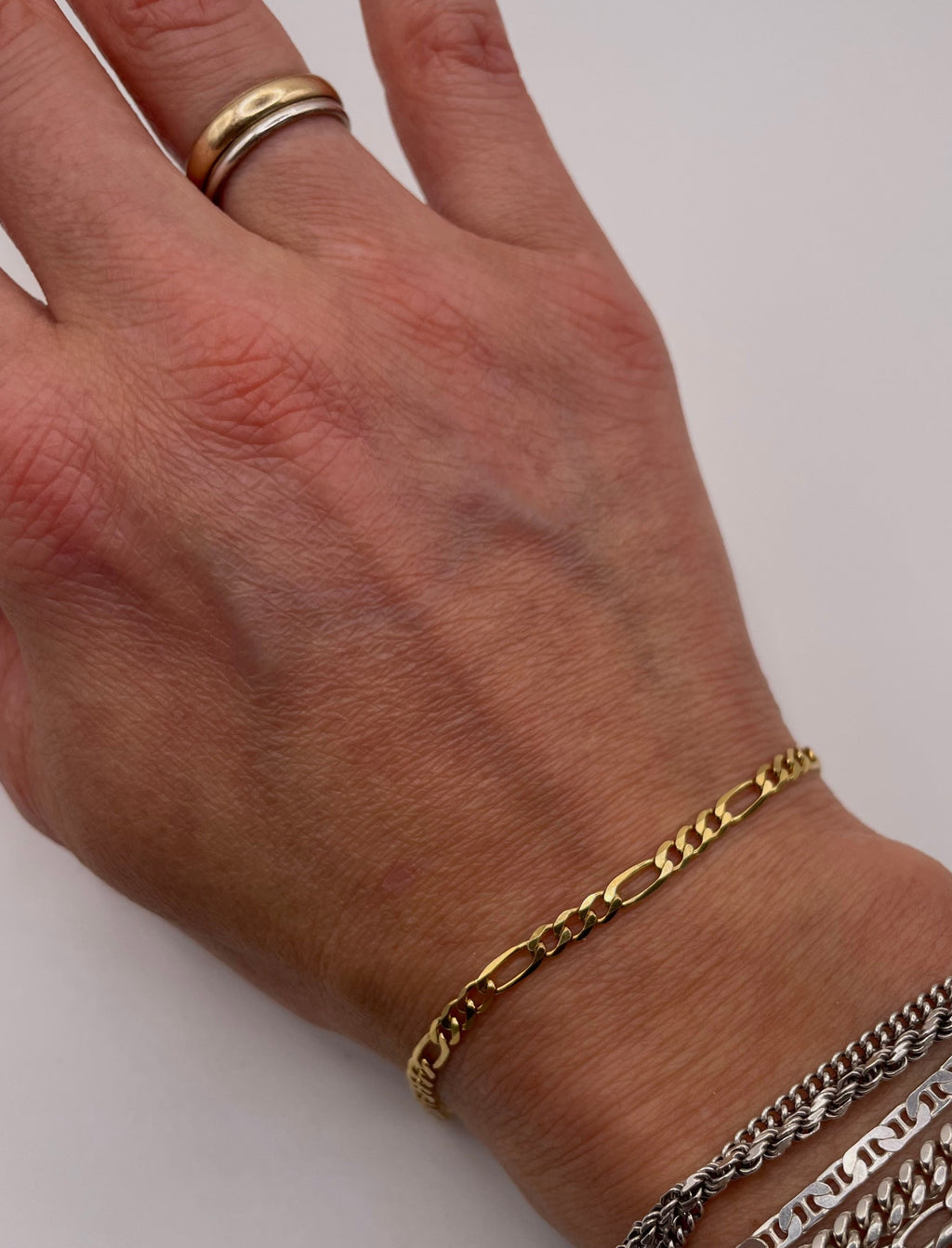 Gold Plated Sterling Silver Figaro Chain Bracelet