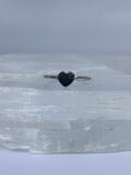 Sterling Silver Sapphire Minimalist Heart Ring