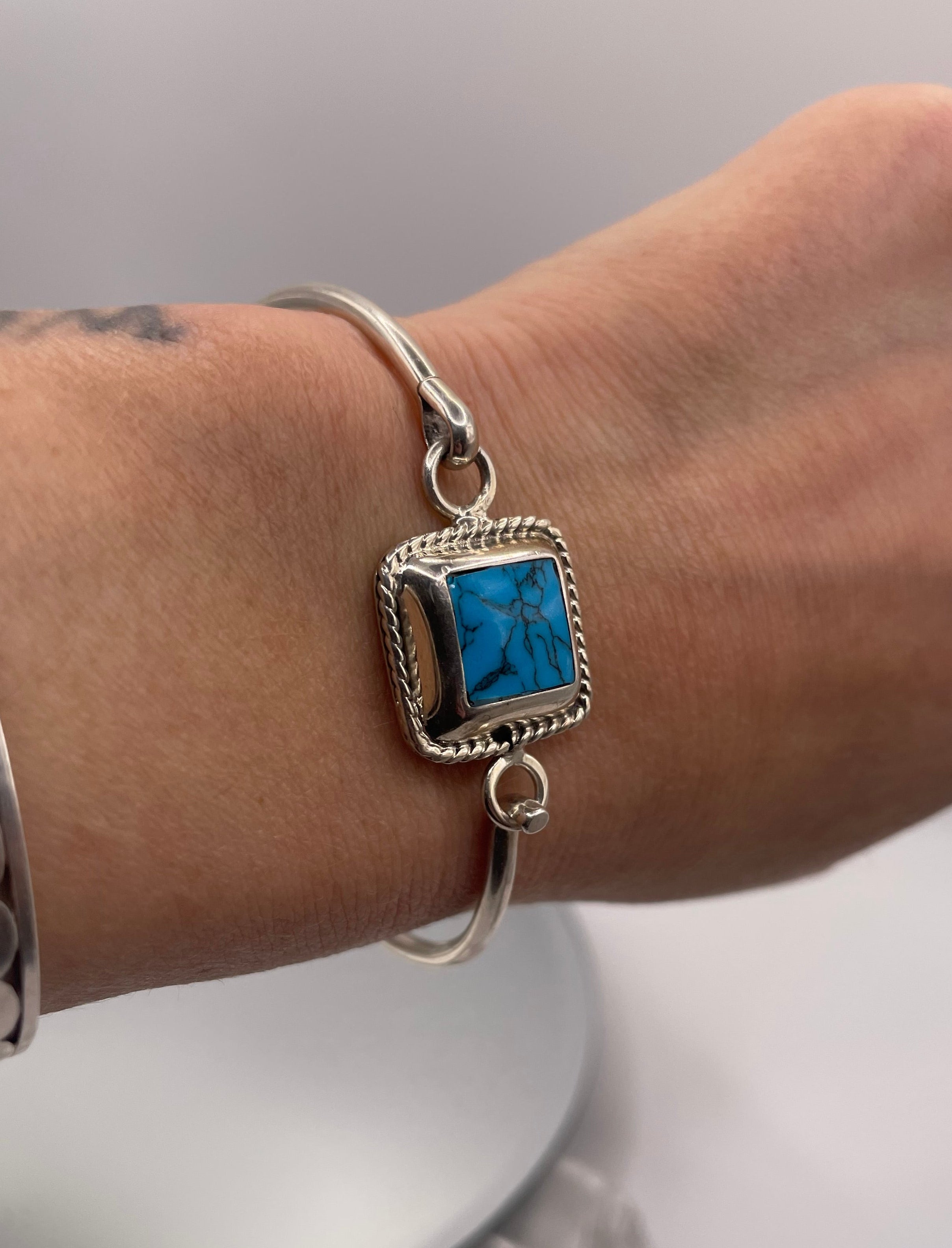 Sterling Silver Turquoise Bangle Bracelet