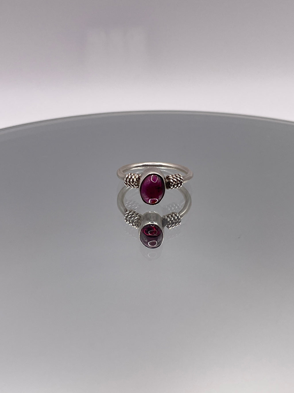 Sterling Silver Tourmaline Ring with Rope Detail