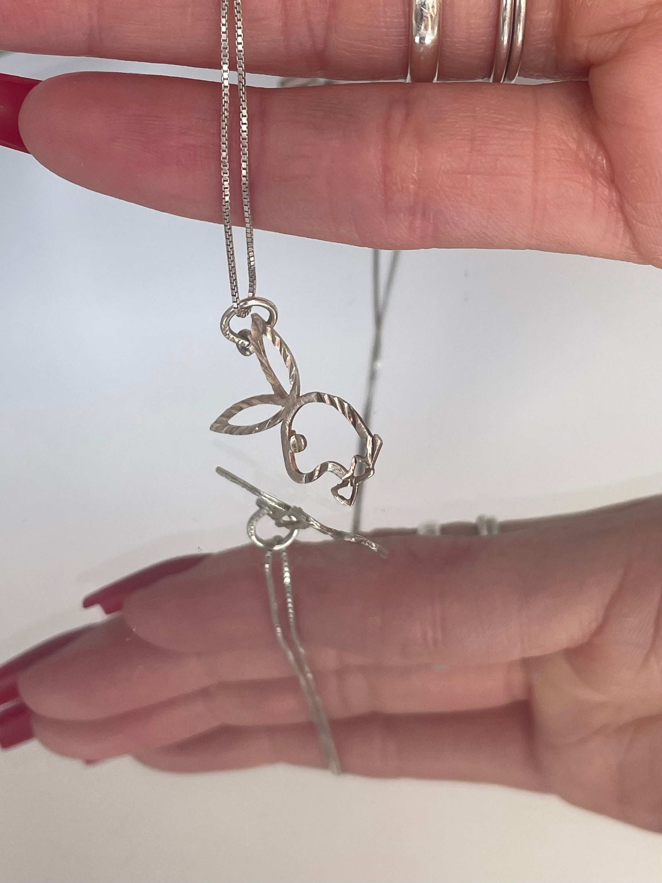 Sterling Silver Playboy Bunny Pendant Necklace