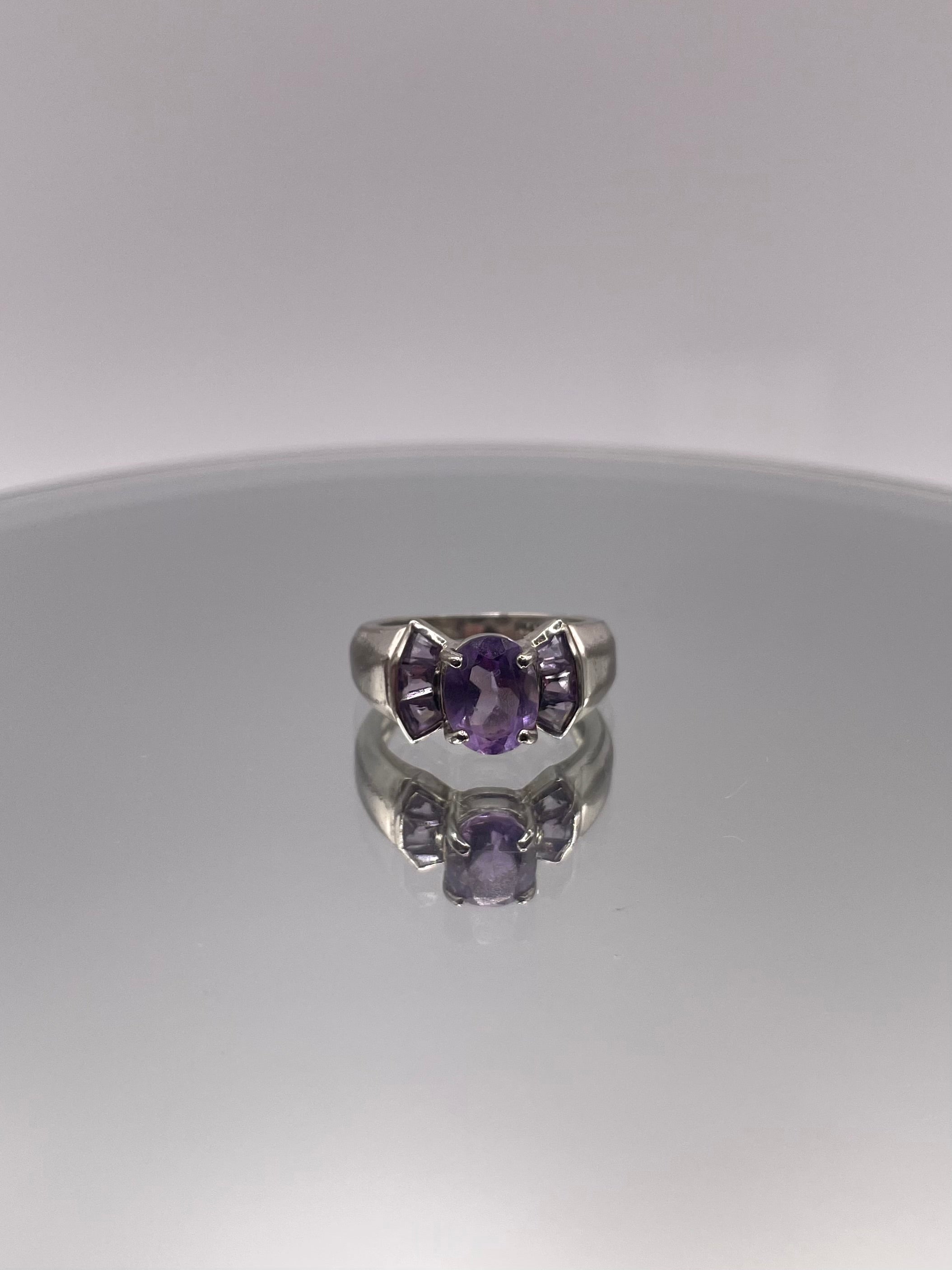 Sterling Silver Amethyst Statement Ring