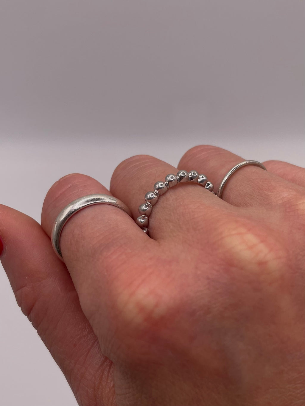 Sterling Silver Beaded Stacking Ring