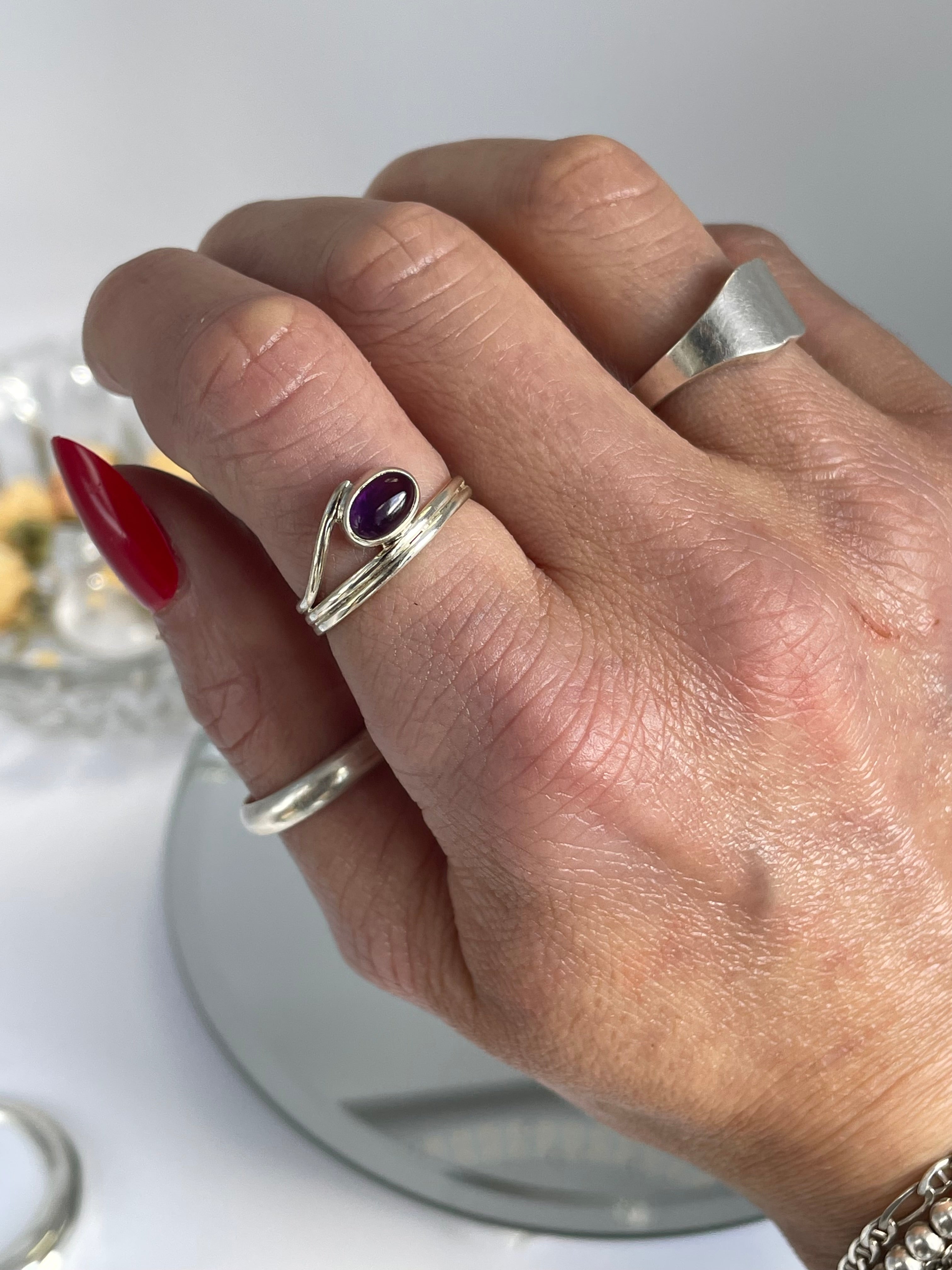 Eye of Horus Amethyst Ring