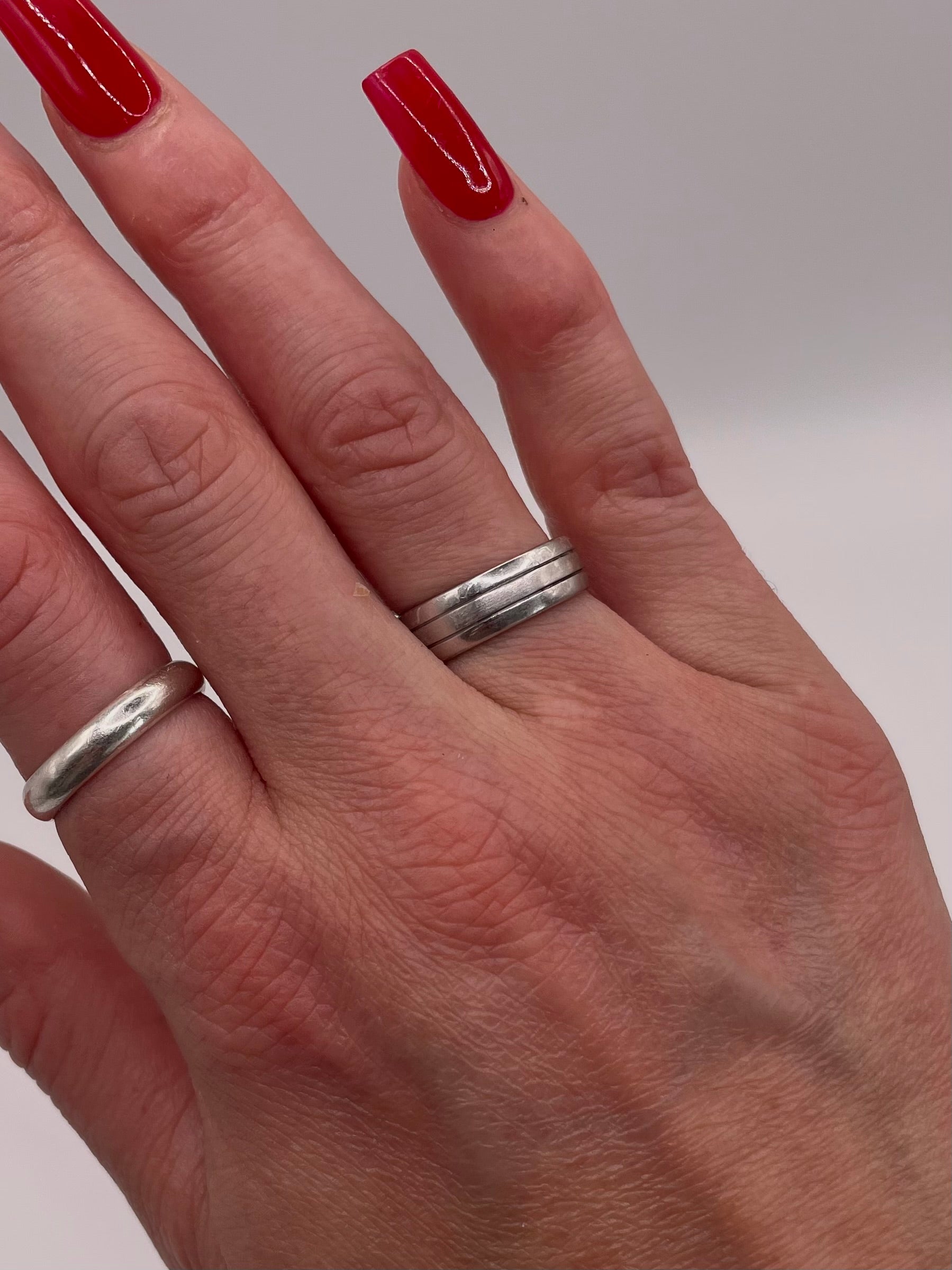 Sterling Silver Triple Band Minimal Stacking Ring