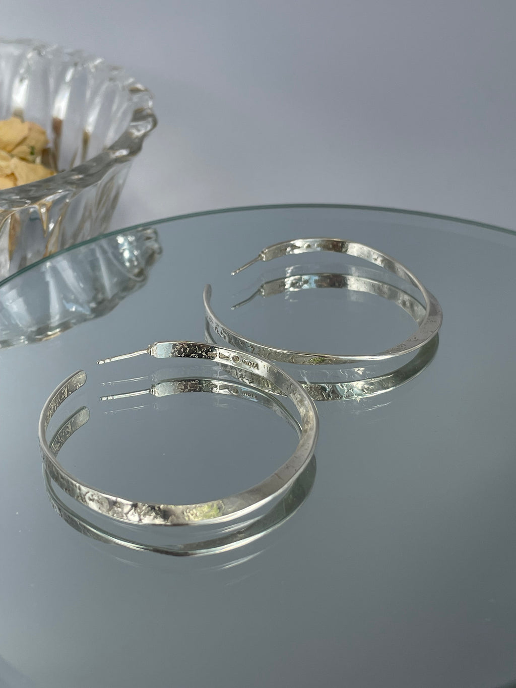Sterling Silver Twisted Textured Hoop Earrings