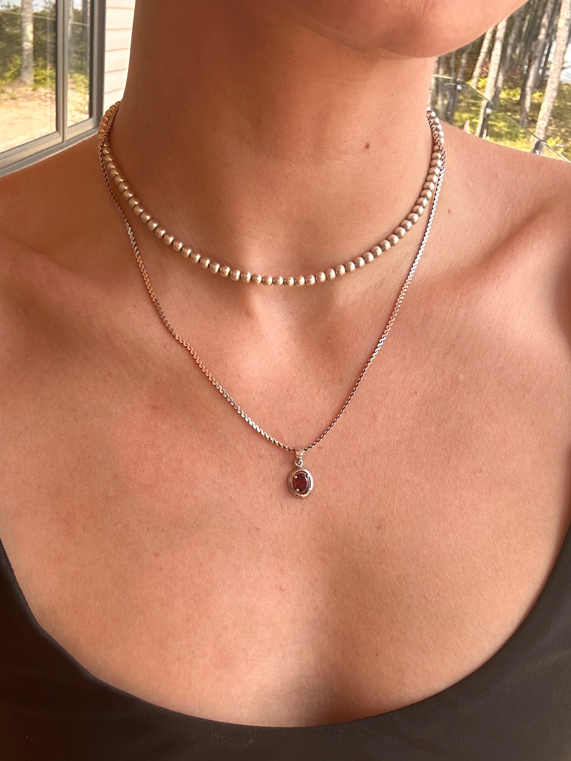Solo Garnet Necklace