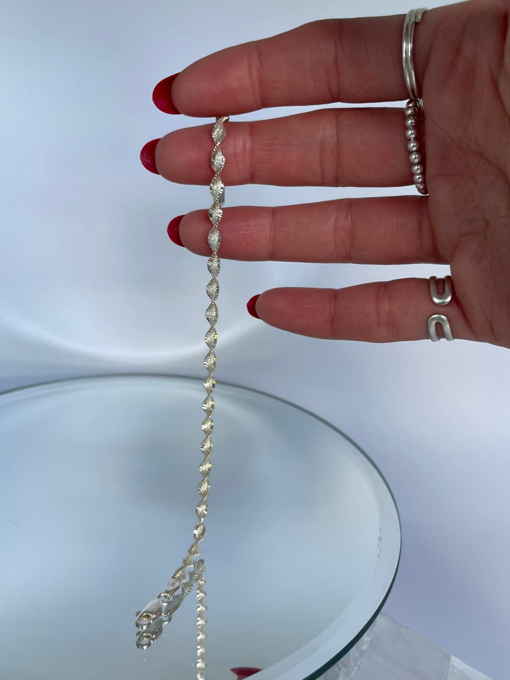 Vintage Sterling Silver Twist Chain Bracelet
