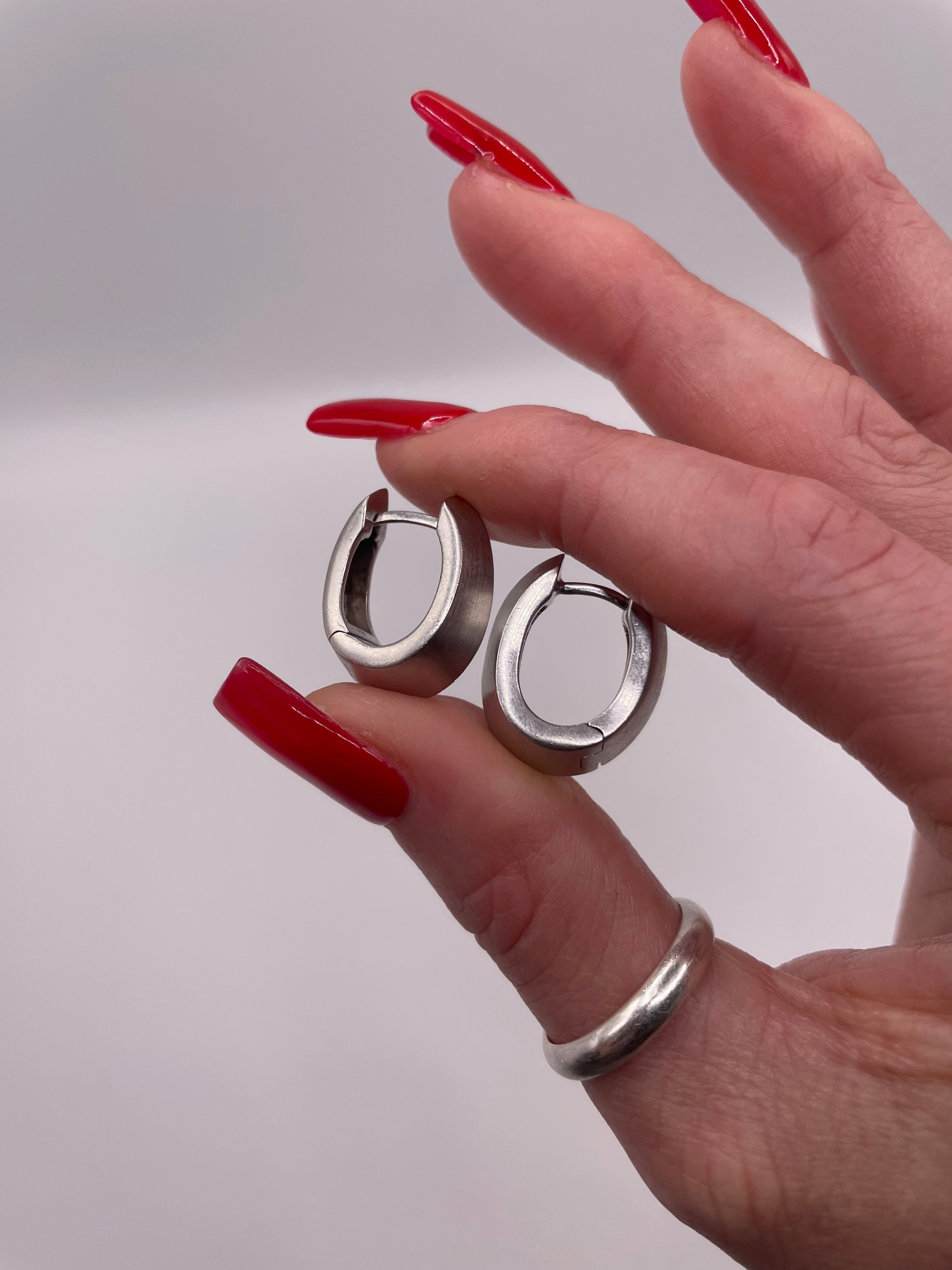 Sterling Silver Viventi Snap Hoop Earrings