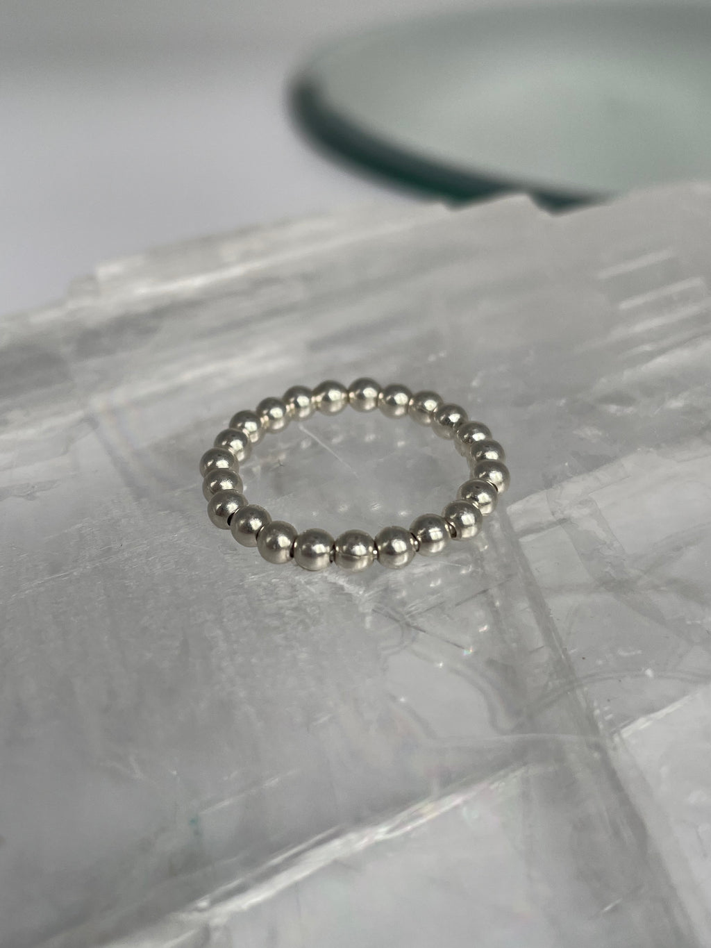 Silver Bead Stacking Ring