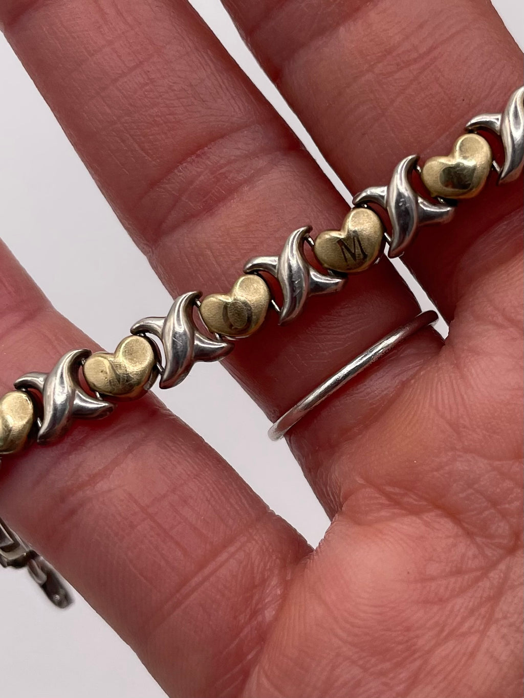 Silver & Gold XOXO MOM Bracelet