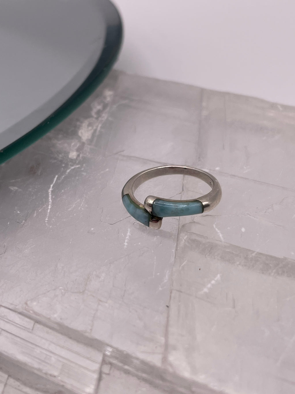 Sterling Silver Larimar Wrap Style Ring