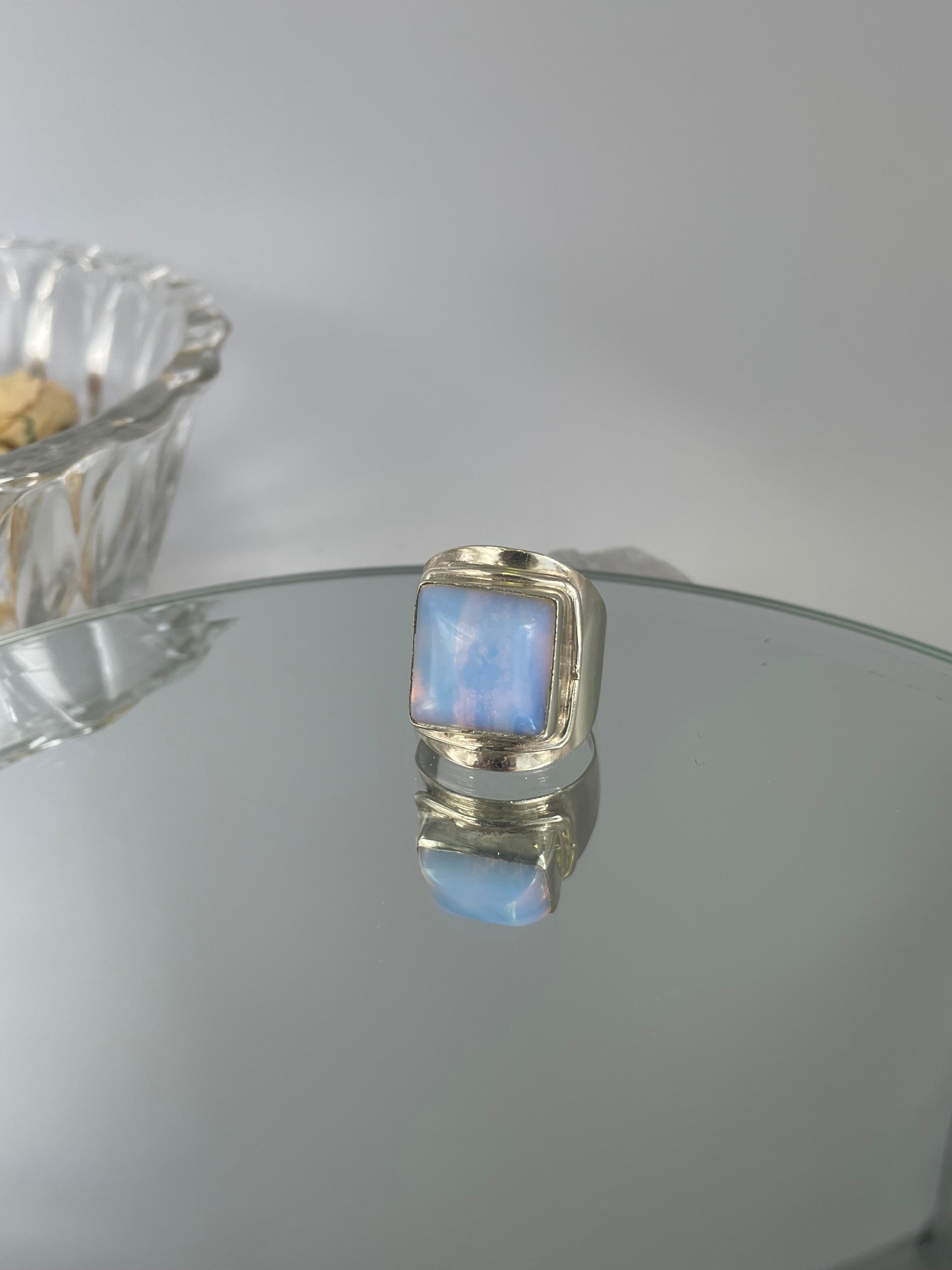 Sterling Silver Chunky Opalite Statement Ring