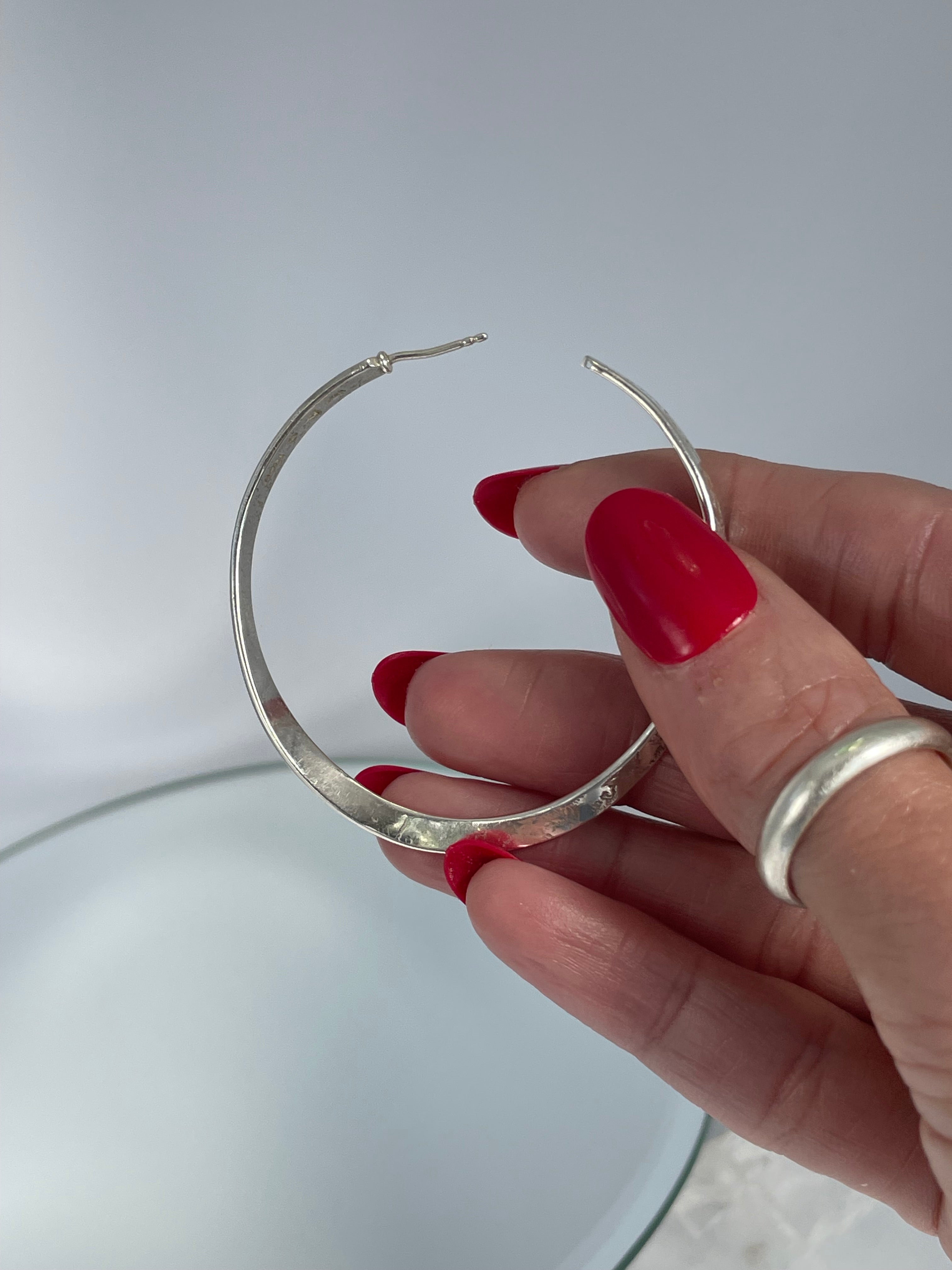 Sterling Silver Twisted Textured Hoop Earrings