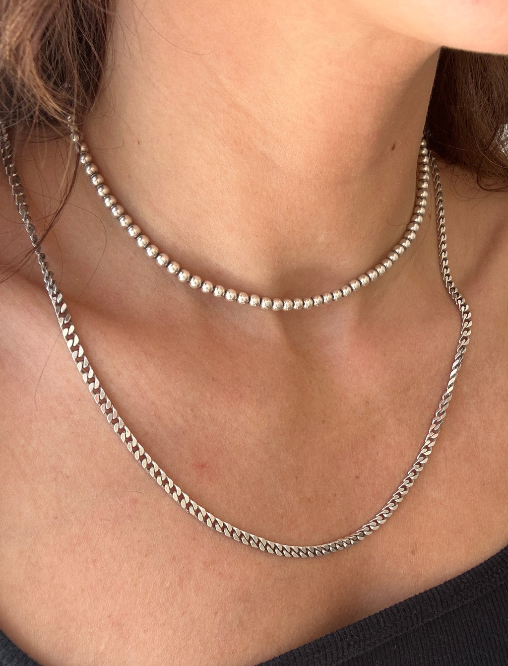 Italian Silver Chunky Curb Chain Necklace