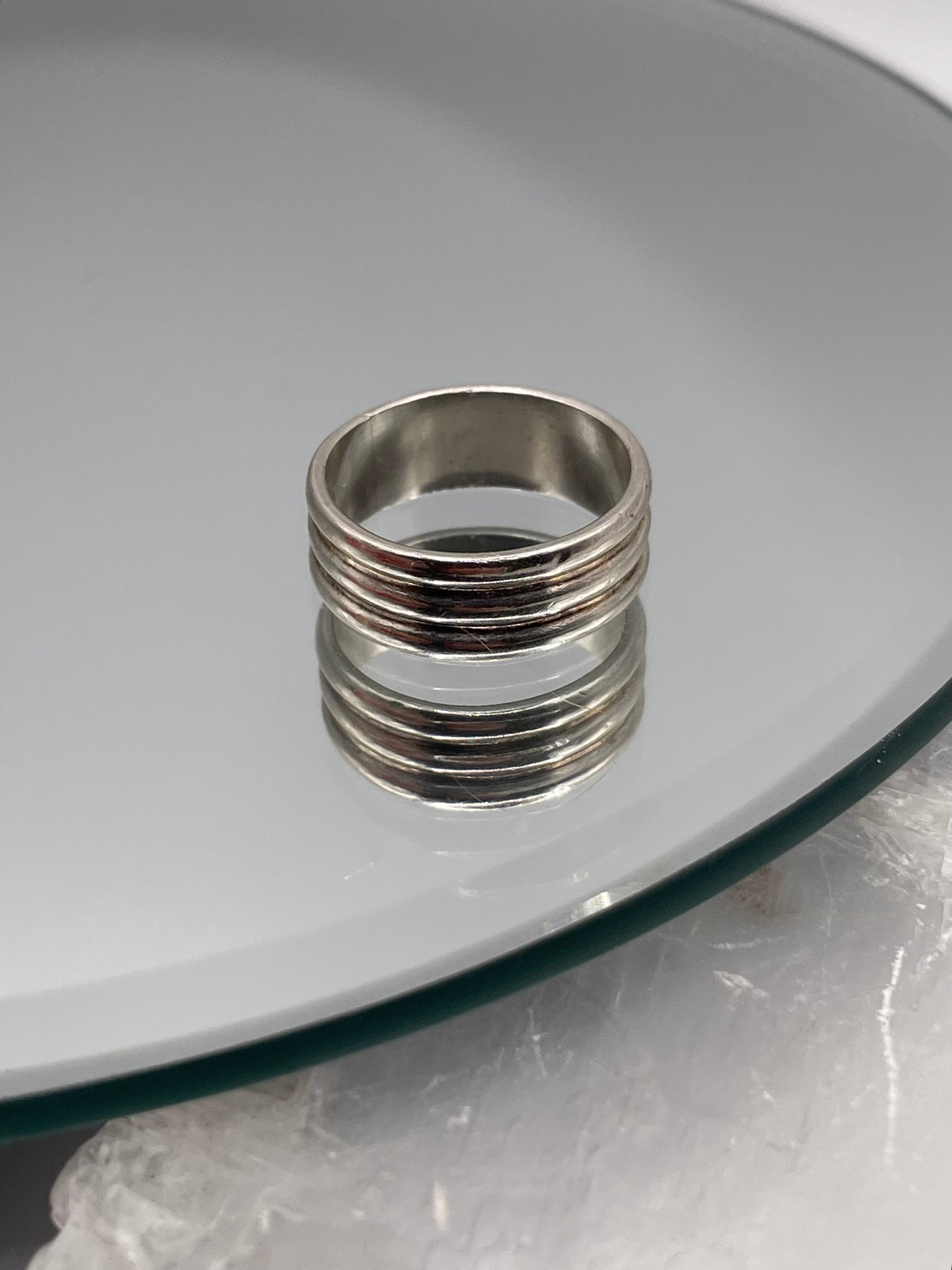 Sterling Silver Chunky Triple Band Ring