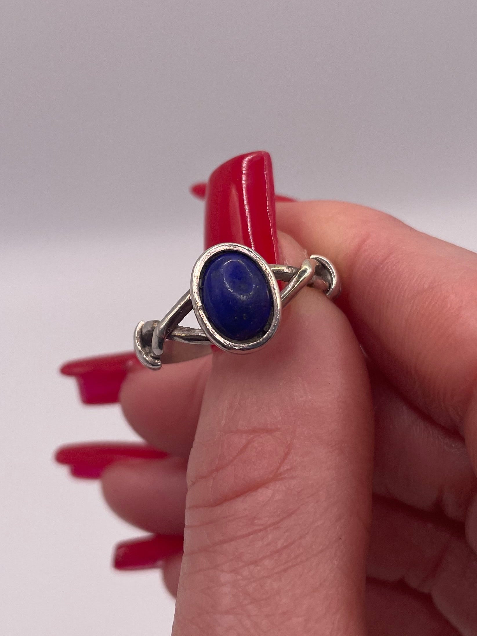 Sterling Silver Lapis Lazuli Ring with Rope Detail