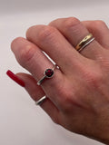 Sterling Silver Petite Garnet Ring