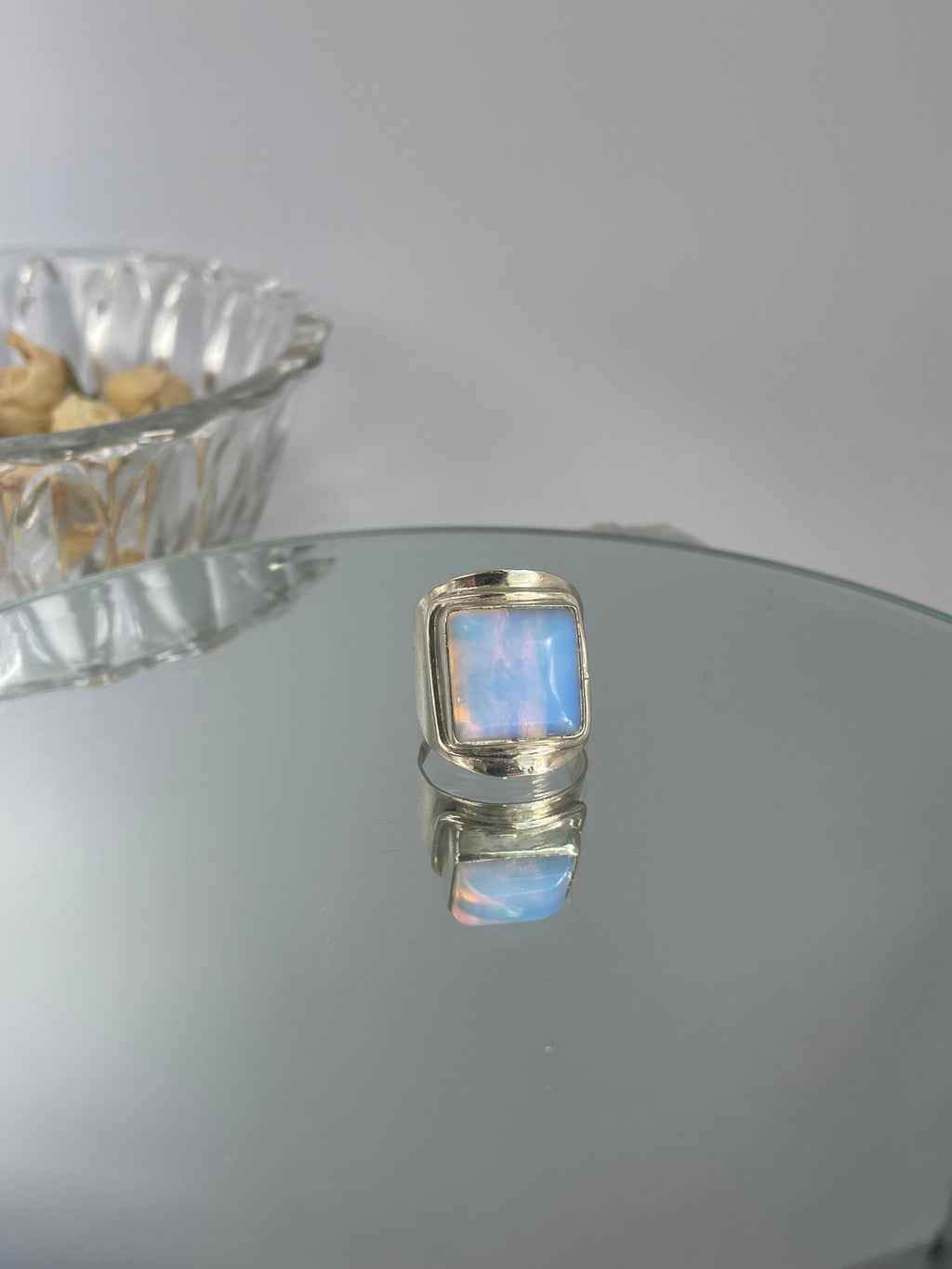 Sterling Silver Chunky Opalite Statement Ring