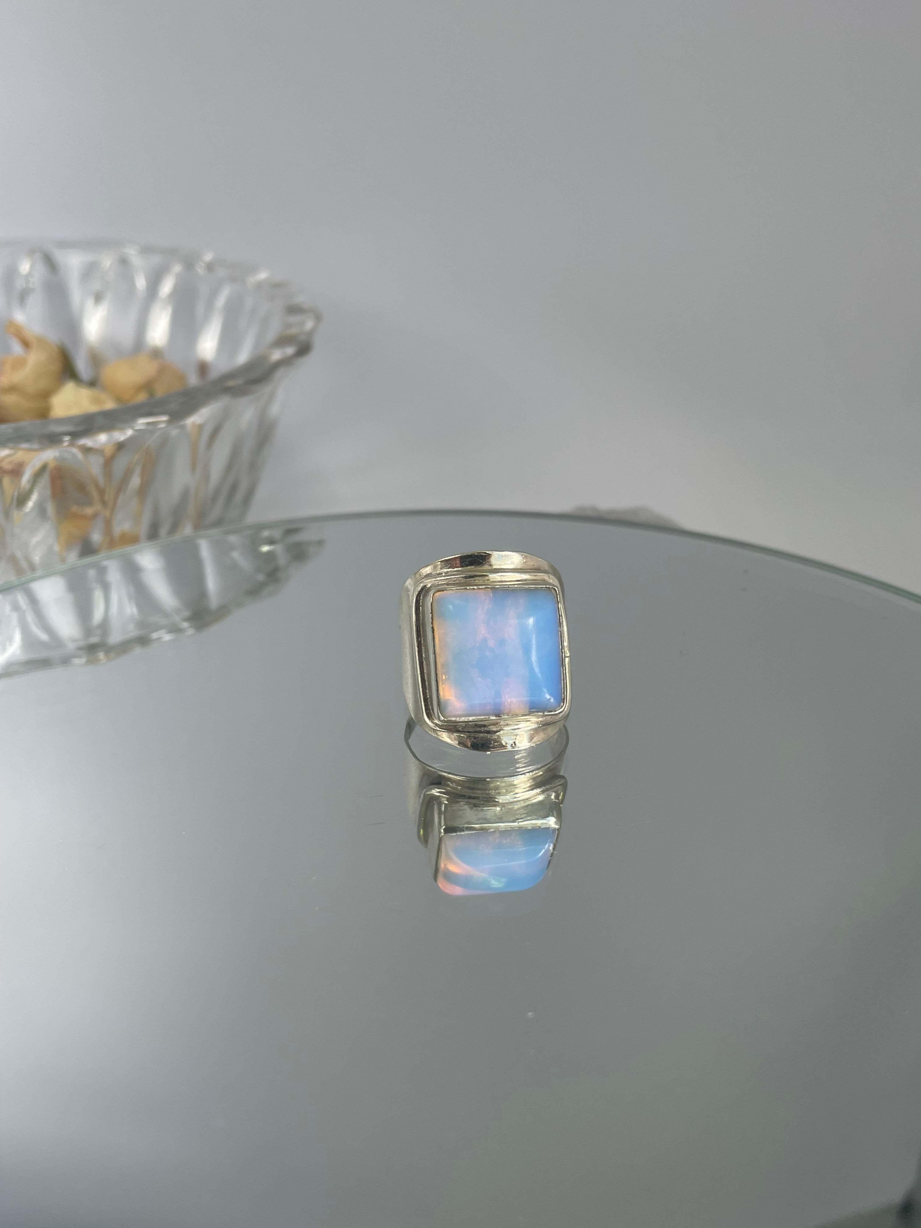 Sterling Silver Chunky Opalite Statement Ring