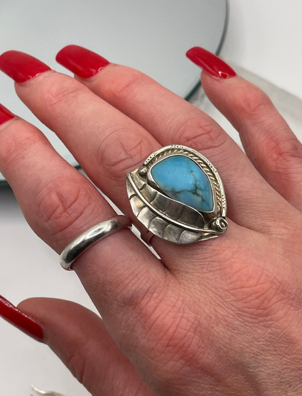 Sterling Silver Handmade Navajo Turquoise Ring