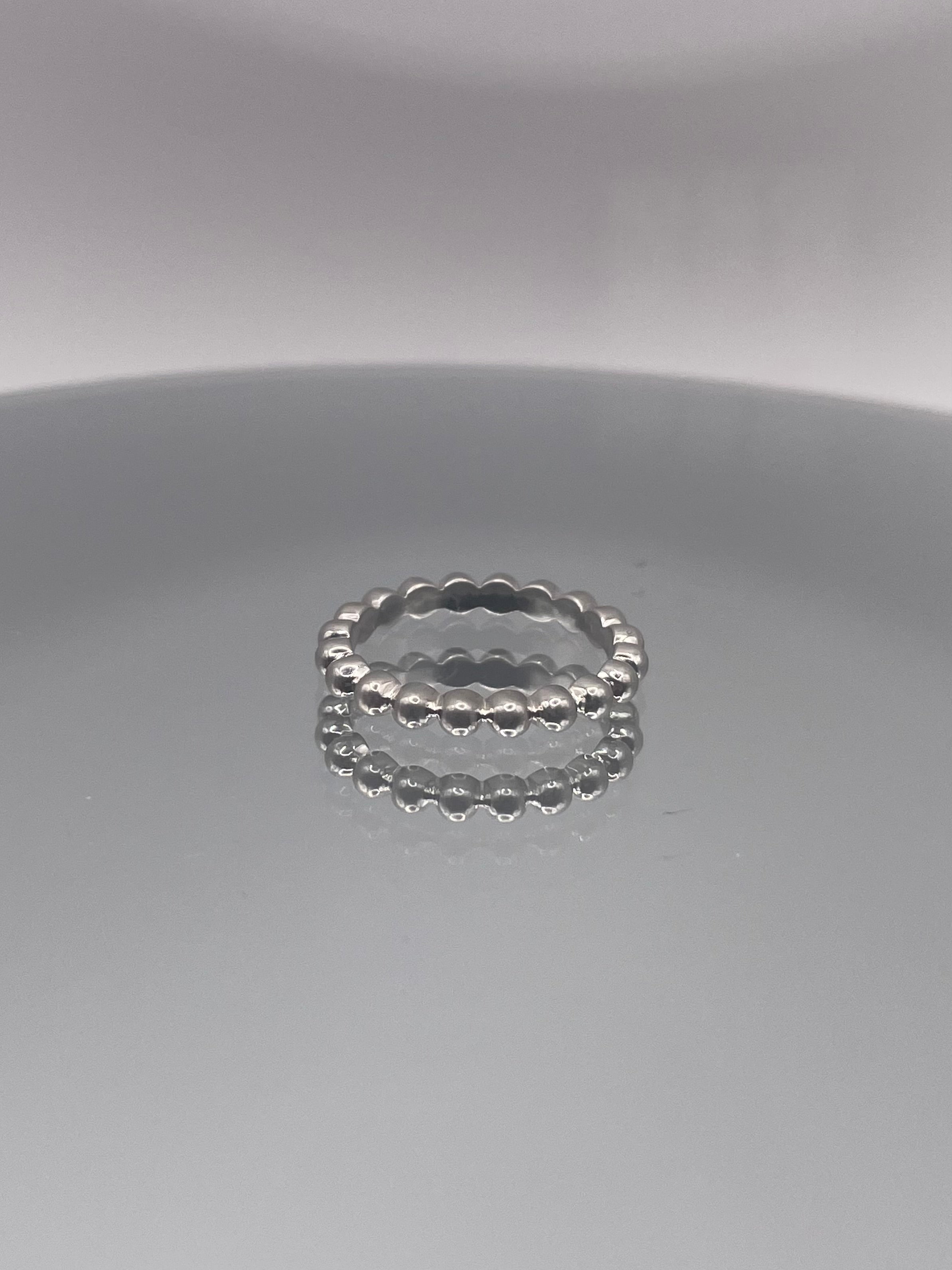 Sterling Silver Beaded Stacking Ring