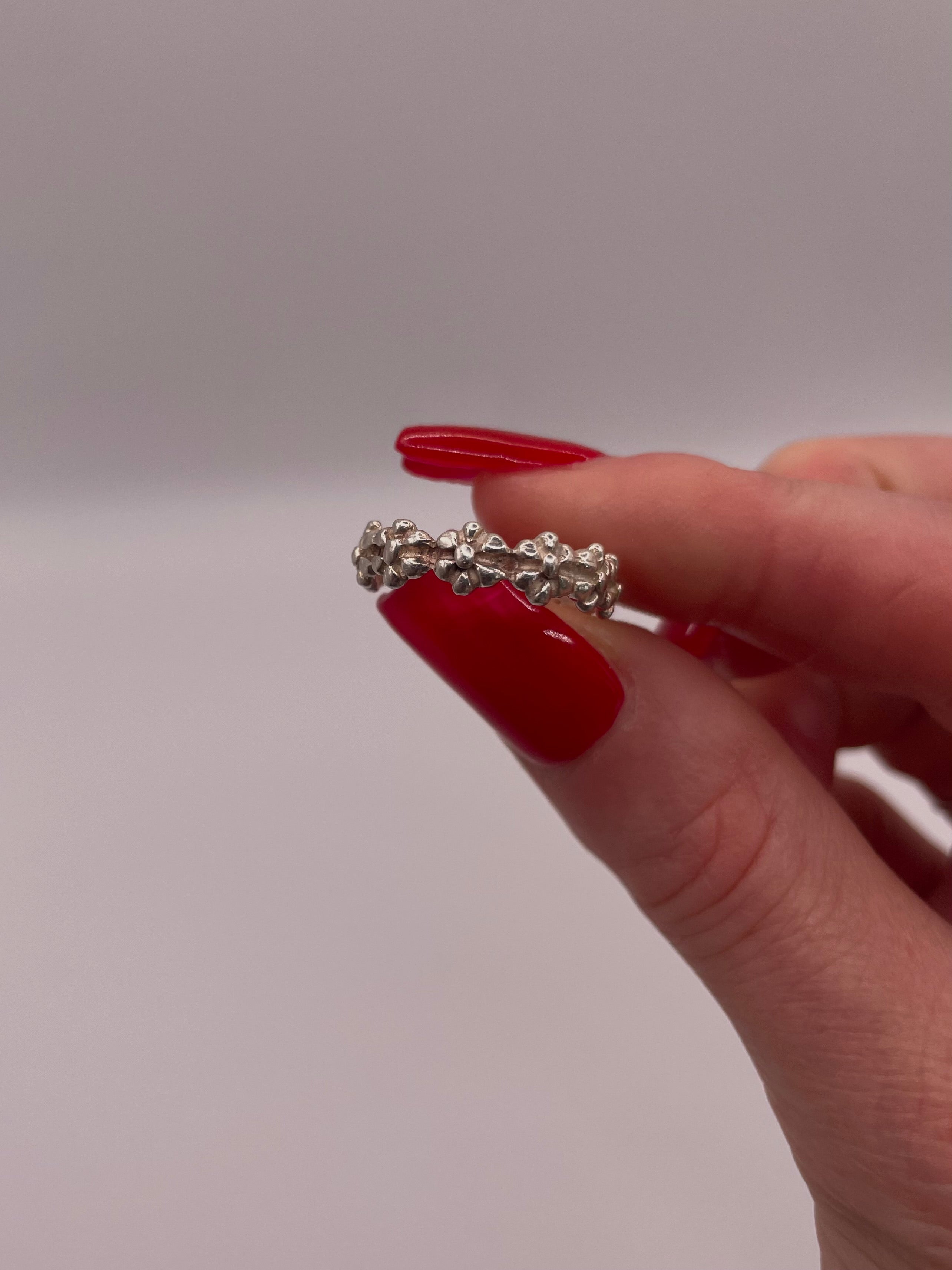 Sterling Silver Daisy Stacking Ring